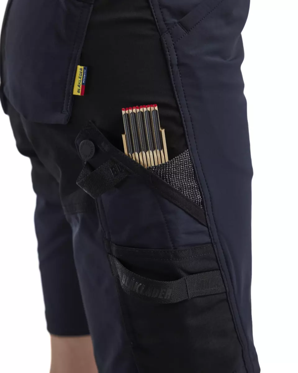 Blaklader 718316458699, Ladies 4-Way Stretch Craftsman Shorts, Dark Navy/Black, image 7, gallery thumbnail