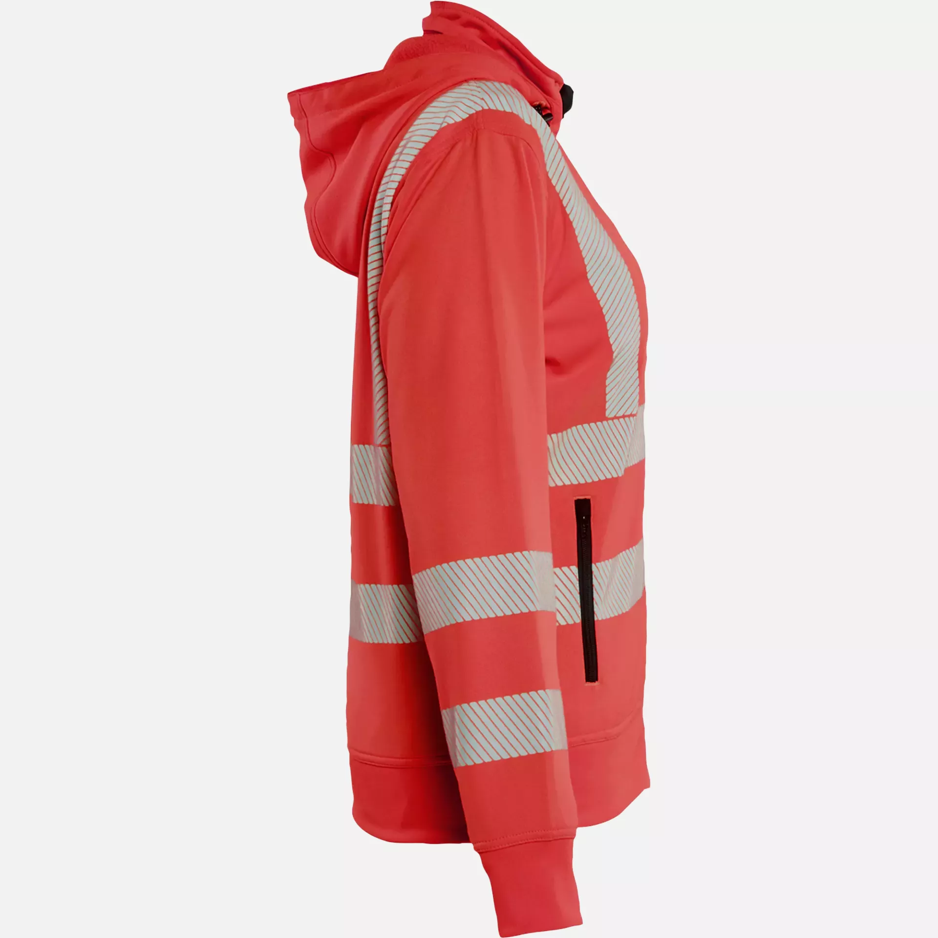 Blaklader 357425385500, High Vis Damen Sweatshirt mit abnehmbarer Kapuze, Rot, image 2