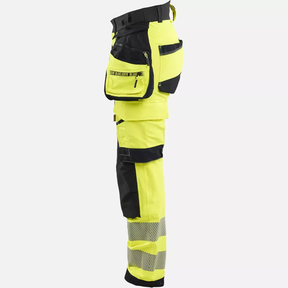 Blaklader 702216483399, High Vis Ladies 4-Way Stretch Trousers, Yellow/Black, image 3, gallery thumbnail