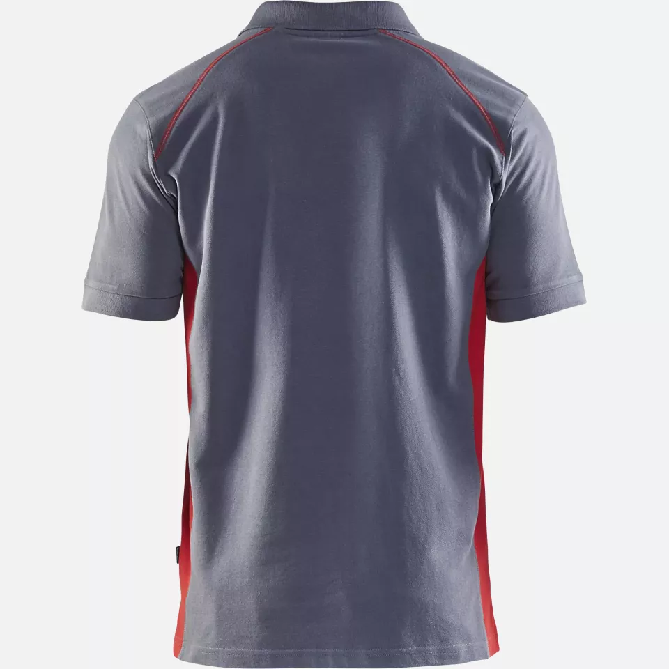 Blaklader 332410509456, Polo Shirt, Grey/Red, image 4, gallery thumbnail
