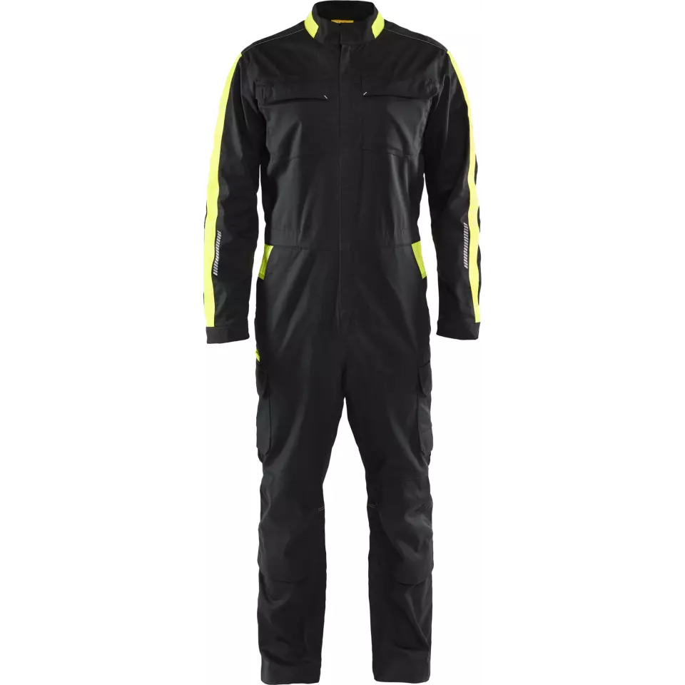 Blaklader 614418329933, Industrial Stretch Coverall, Black/Yellow, image 1, gallery thumbnail
