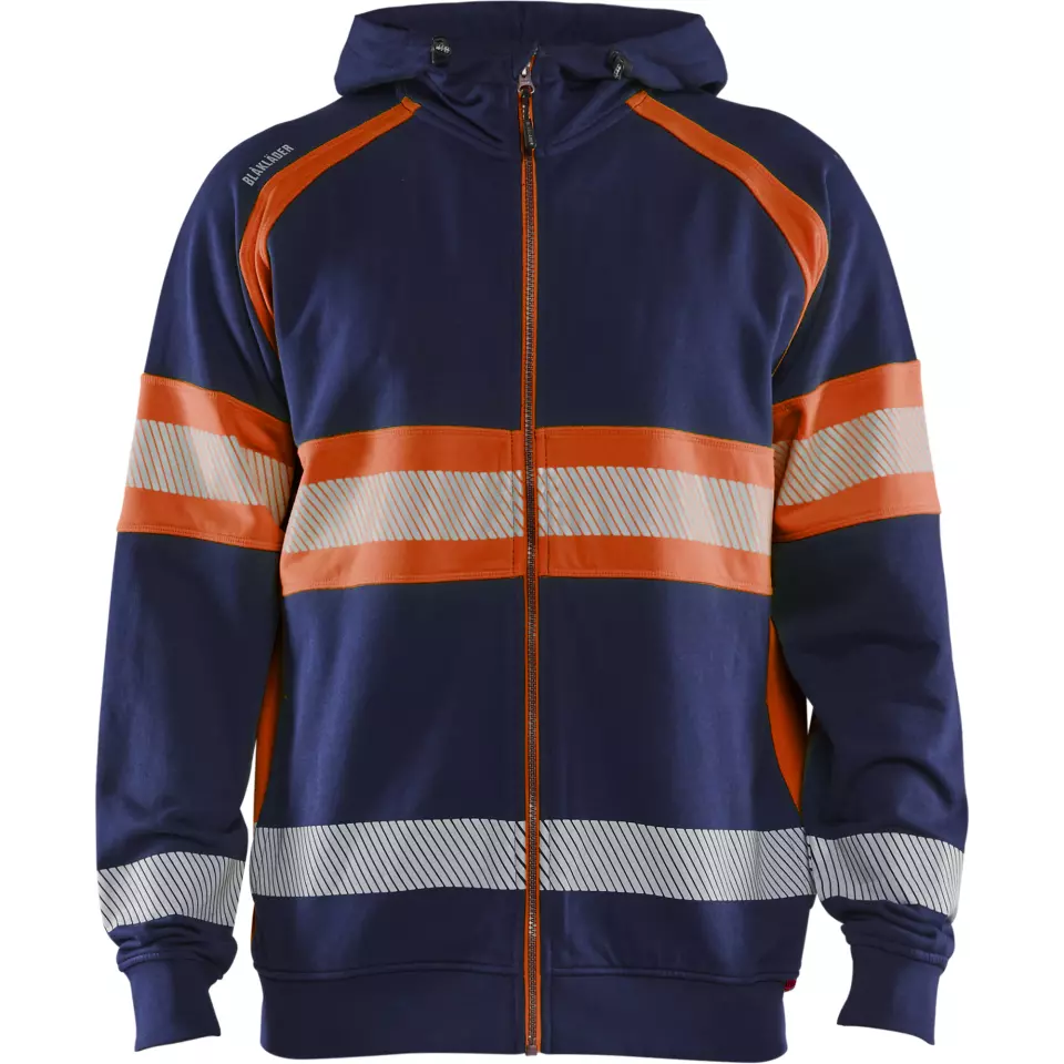 Blåkläder 355211588953, High Vis Hoodie Jacket, Navy Blue/Orange, image 1, gallery thumbnail