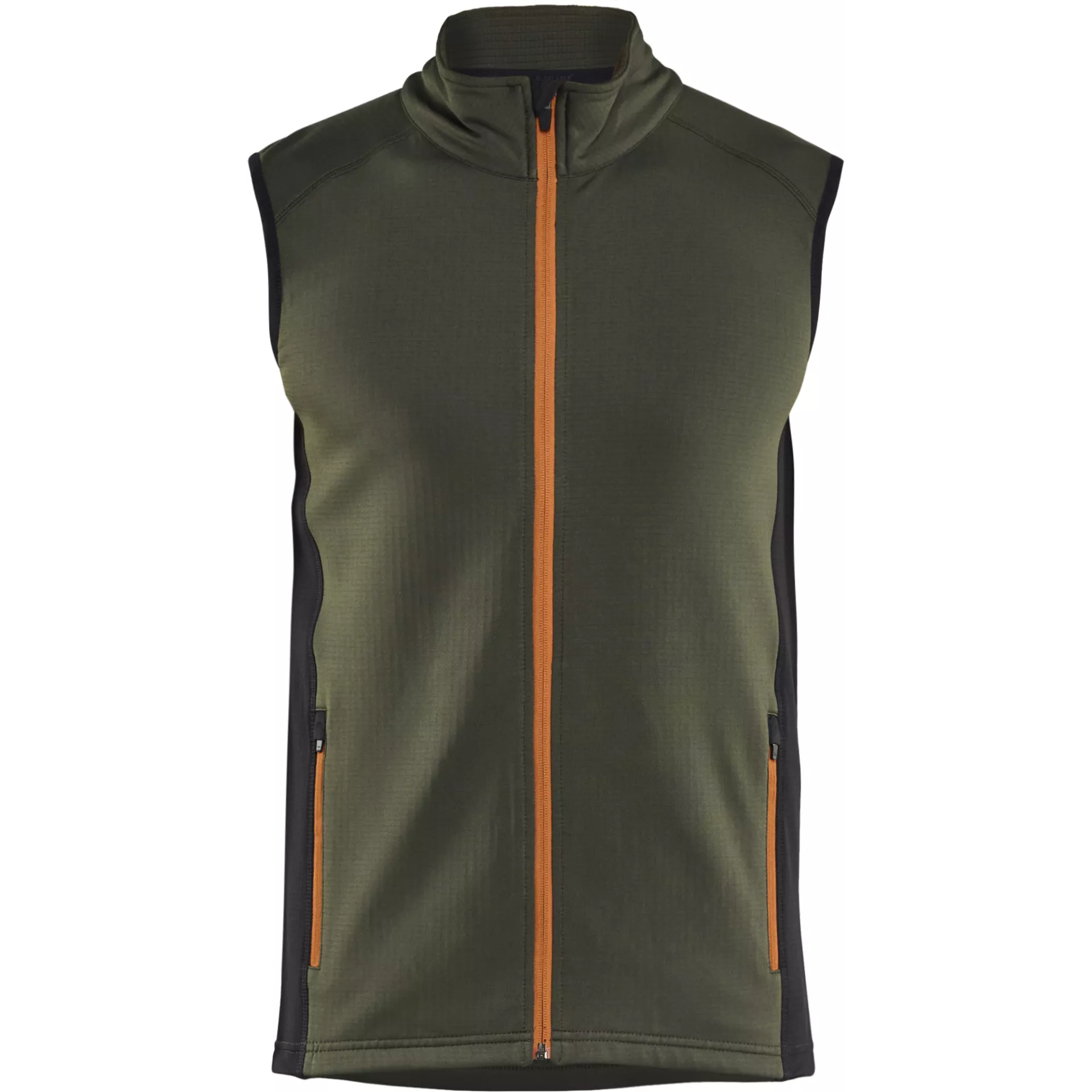 Blaklader 473625394240, STRIKER Fleece Vest, Forest Green/Rust