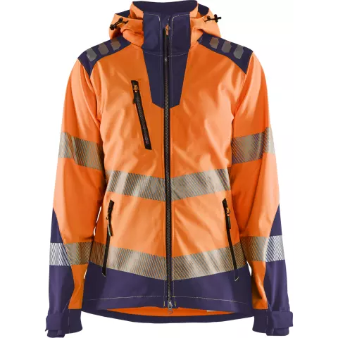 Blaklader High Vis Women's Softshell Jacket, Orange/Navy Blue