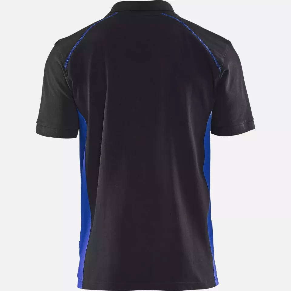 Blaklader 332410509985, Polo Shirt, Black/Cornflower Blue, image 4, gallery thumbnail