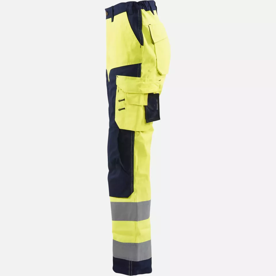 Blaklader 715518113389, High Vis Ladies Work Trousers, Yellow/Navy Blue, image 3, gallery thumbnail