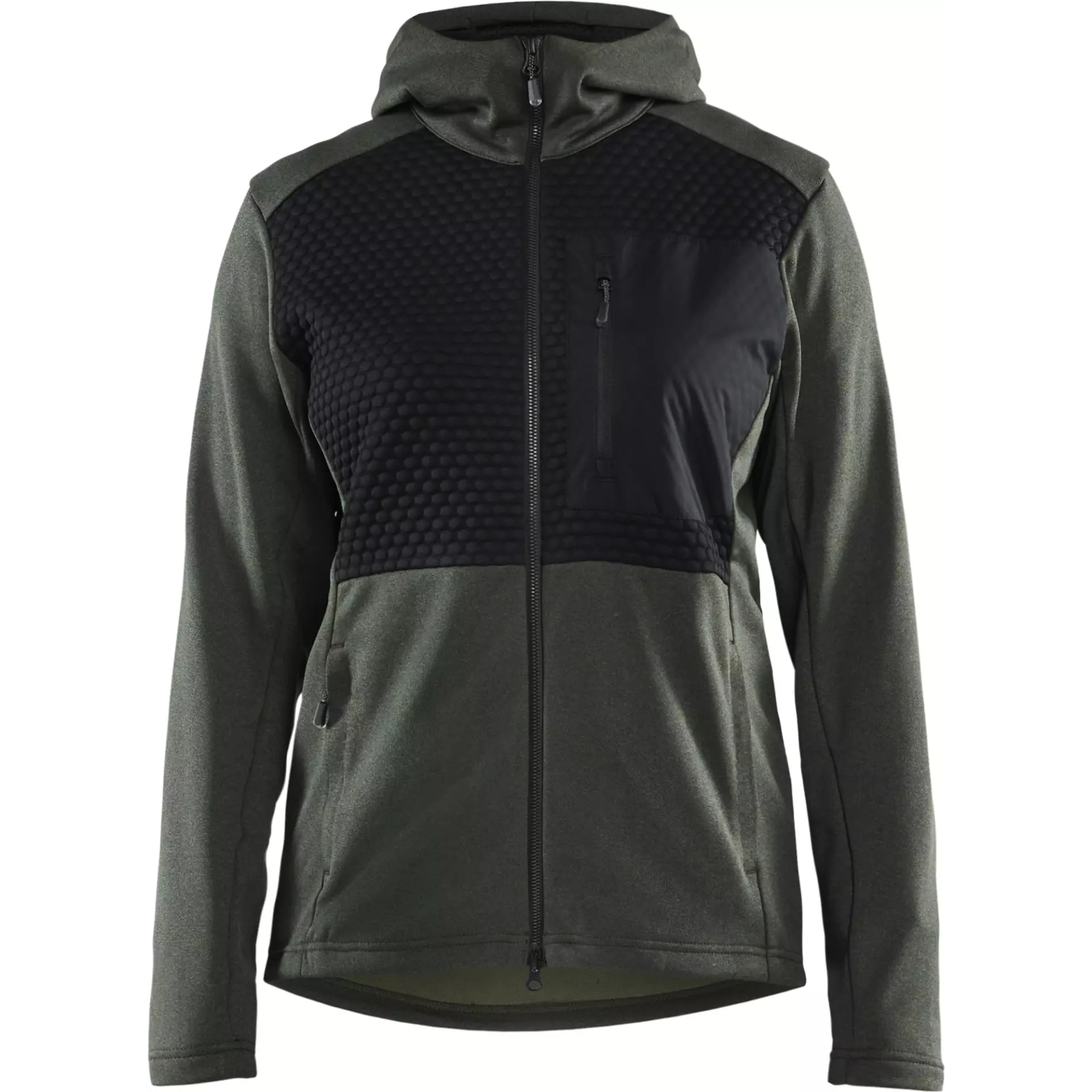Blåkläder 354225334199, Women's Zip Hoodie, Green/Black