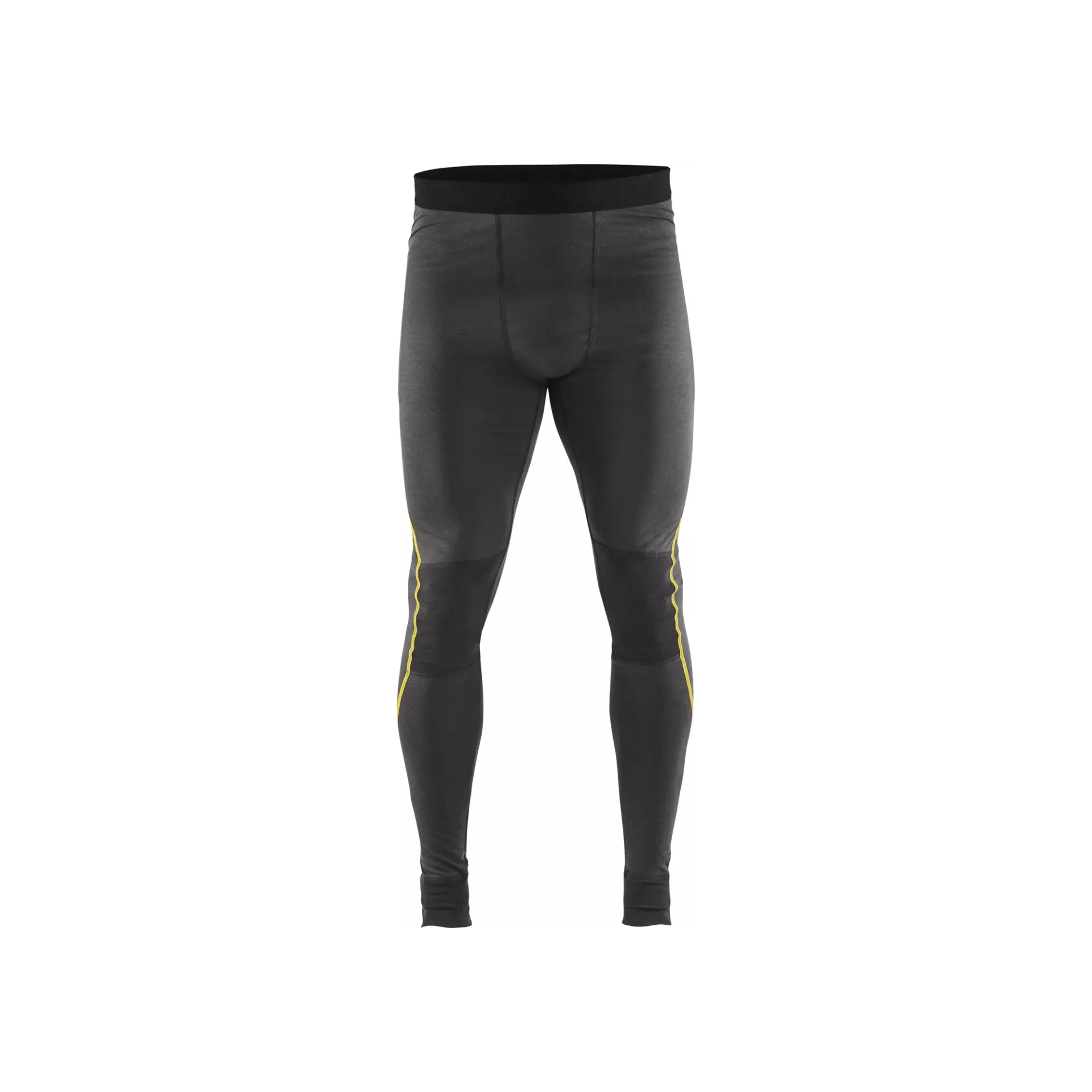 Blåkläder 184417349835, XLIGHT Long Base Layer Pants, 100% Merino Wool, Dark Gray/Yellow, image 1