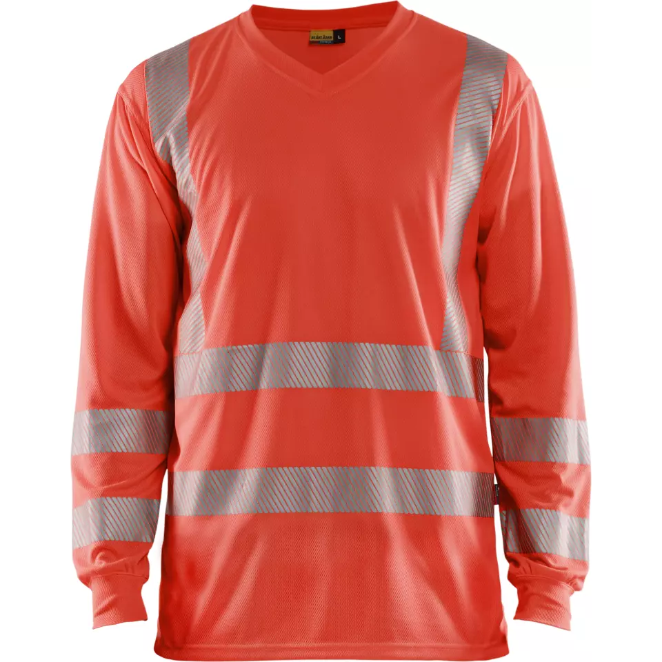 Blåkläder 338510135500, High-Vis Long-Sleeve T-Shirt With UV Protection, High-Vis Red, image 1, gallery thumbnail
