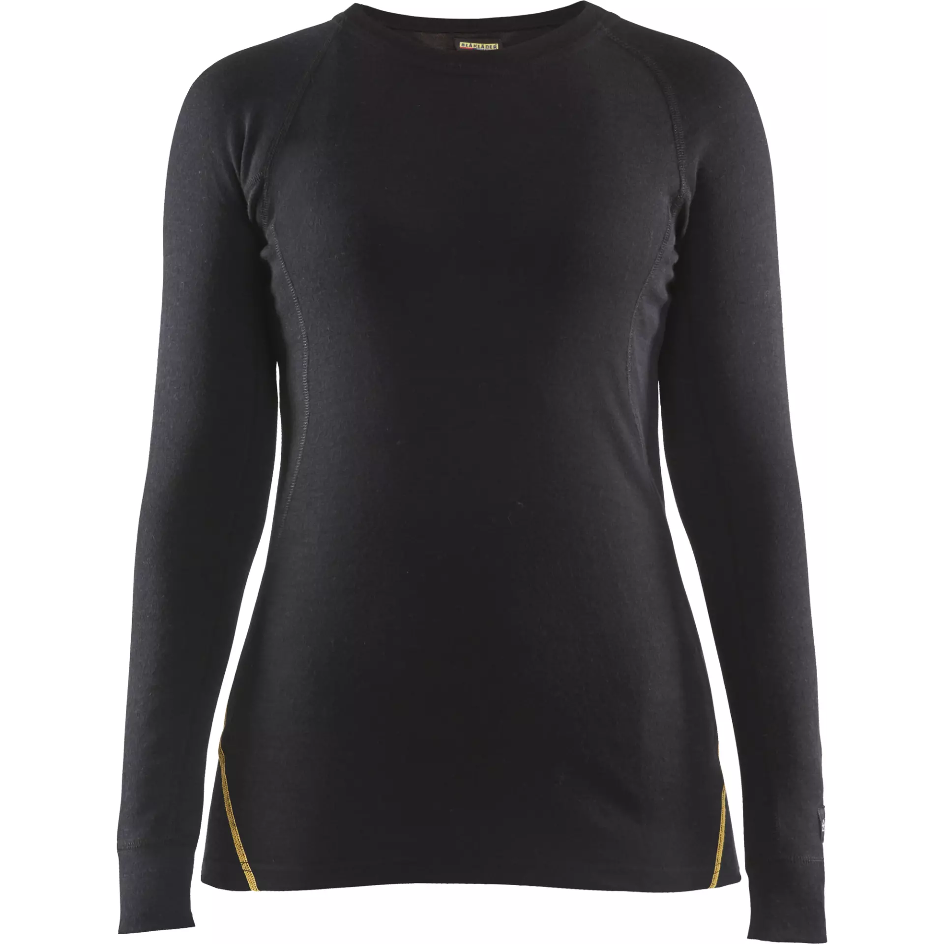 Blåkläder 721310759900, Women's Flame Retardant Long Sleeve Base Layer Shirt, 68% Merino Wool, Black, image 1