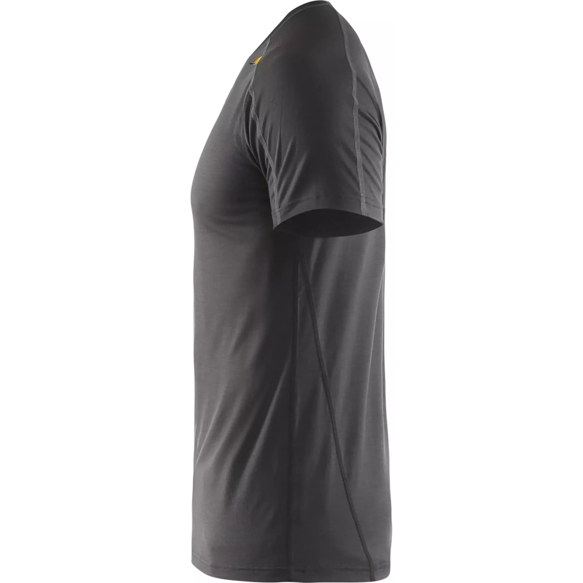 Blåkläder 479817349835, XLIGHT Short-Sleeved Base Layer Shirt, 100% Merino Wool, Dark Gray/Yellow, image 3
