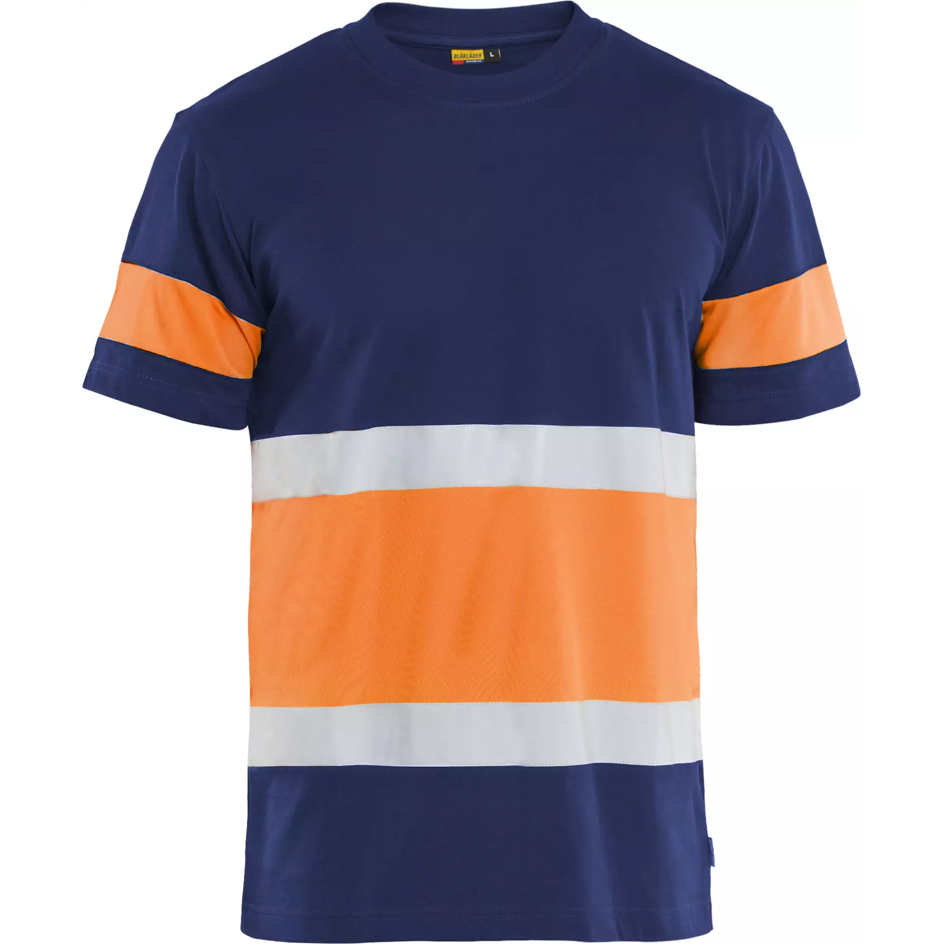 Blåkläder 338710308853, High-Vis T-Shirt, Navy Blue/Hi-Vis Orange, image 1