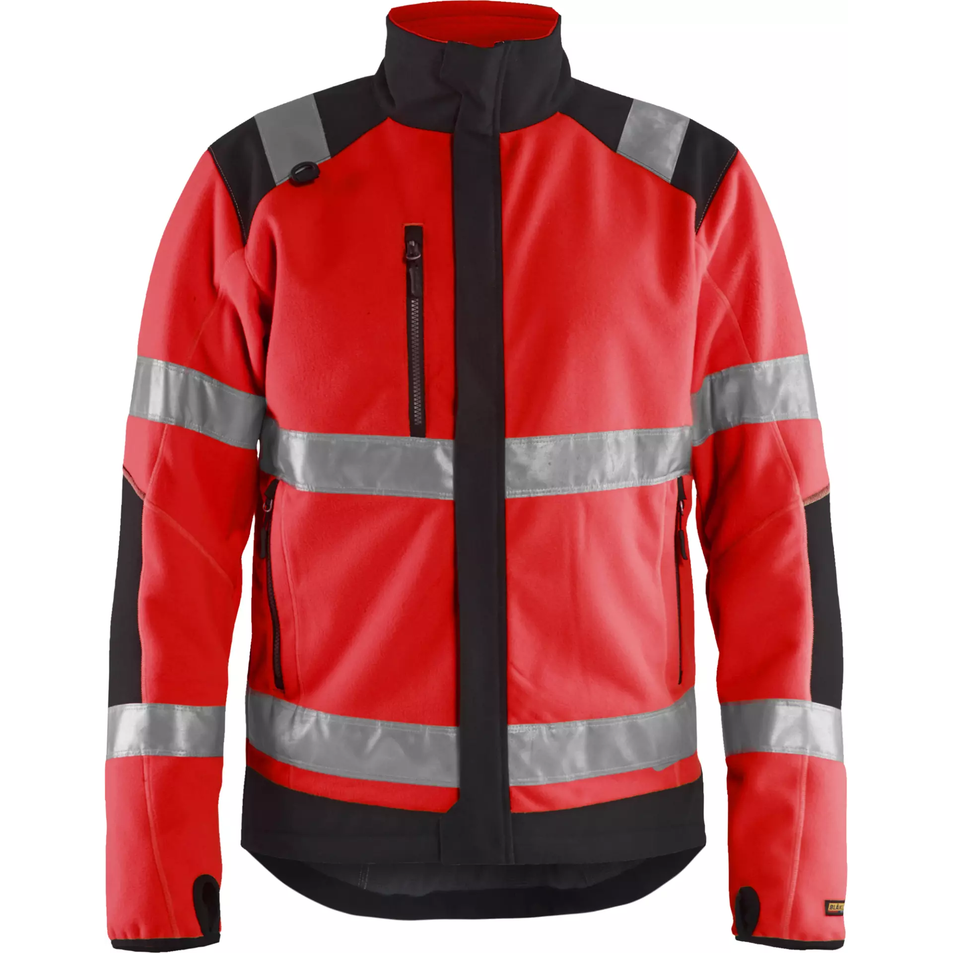 Blåkläder 488825245599, High-Vis Windproof Fleece Jacket, Hi-Vis Red/Black
