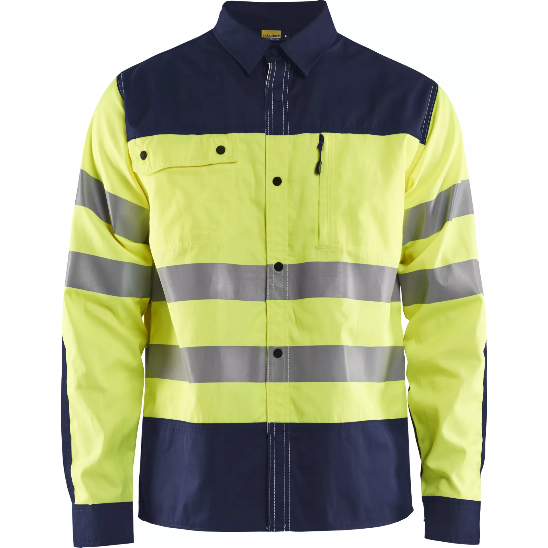 Blåkläder 325518173389, Warnschutzhemd, Leuchtgelb/Marineblau