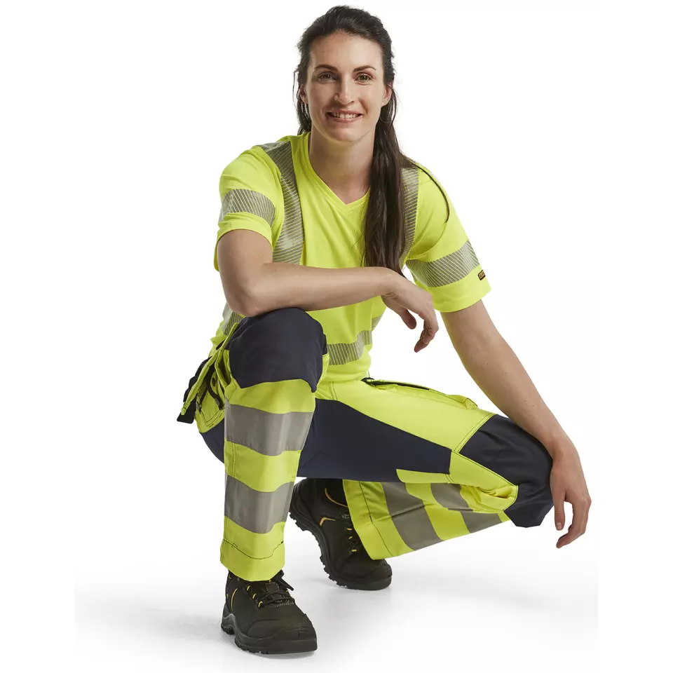 Blåkläder 716318113389, Women's High-Vis Holster Pants, Stretch, High-Vis Yellow/Navy Blue, image 6, gallery thumbnail