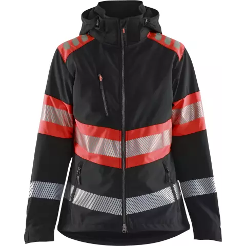 Blåkläder Naisten high-vis softshell-takki, musta/huomiopunainen