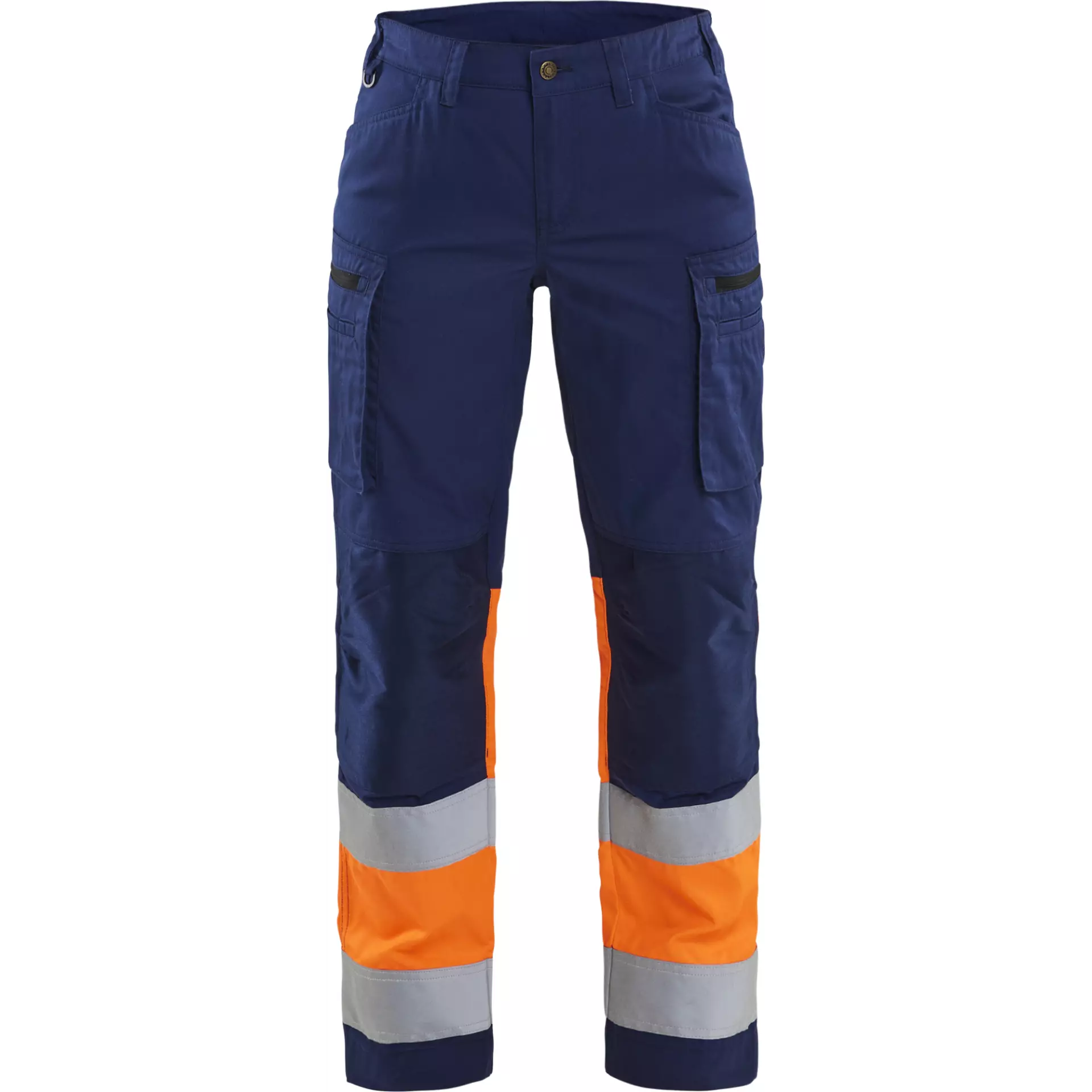 Blåkläder 716118118953, Women's High-Vis Stretch Pants, Dark Blue/Hi-Vis Orange, image 1