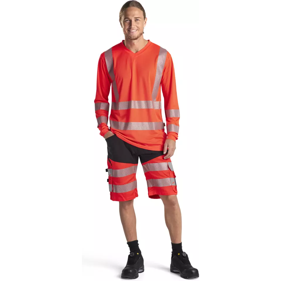 Blåkläder 338510135500, High-Vis Long-Sleeve T-Shirt With UV Protection, High-Vis Red, image 5, gallery thumbnail