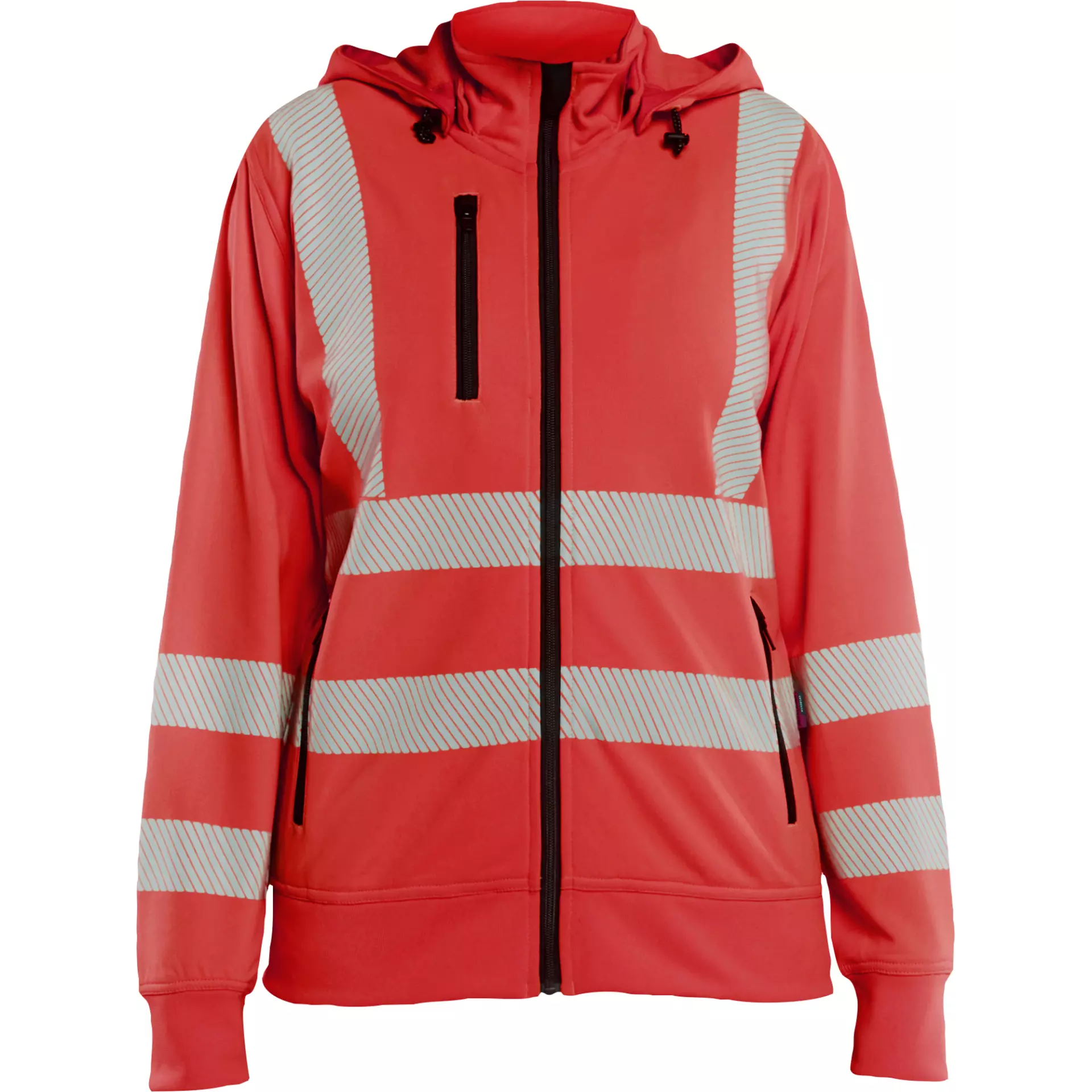 Blåkläder 357425385500, Women's High-Vis Hoodie With Detachable Hood, Hi-Vis Red