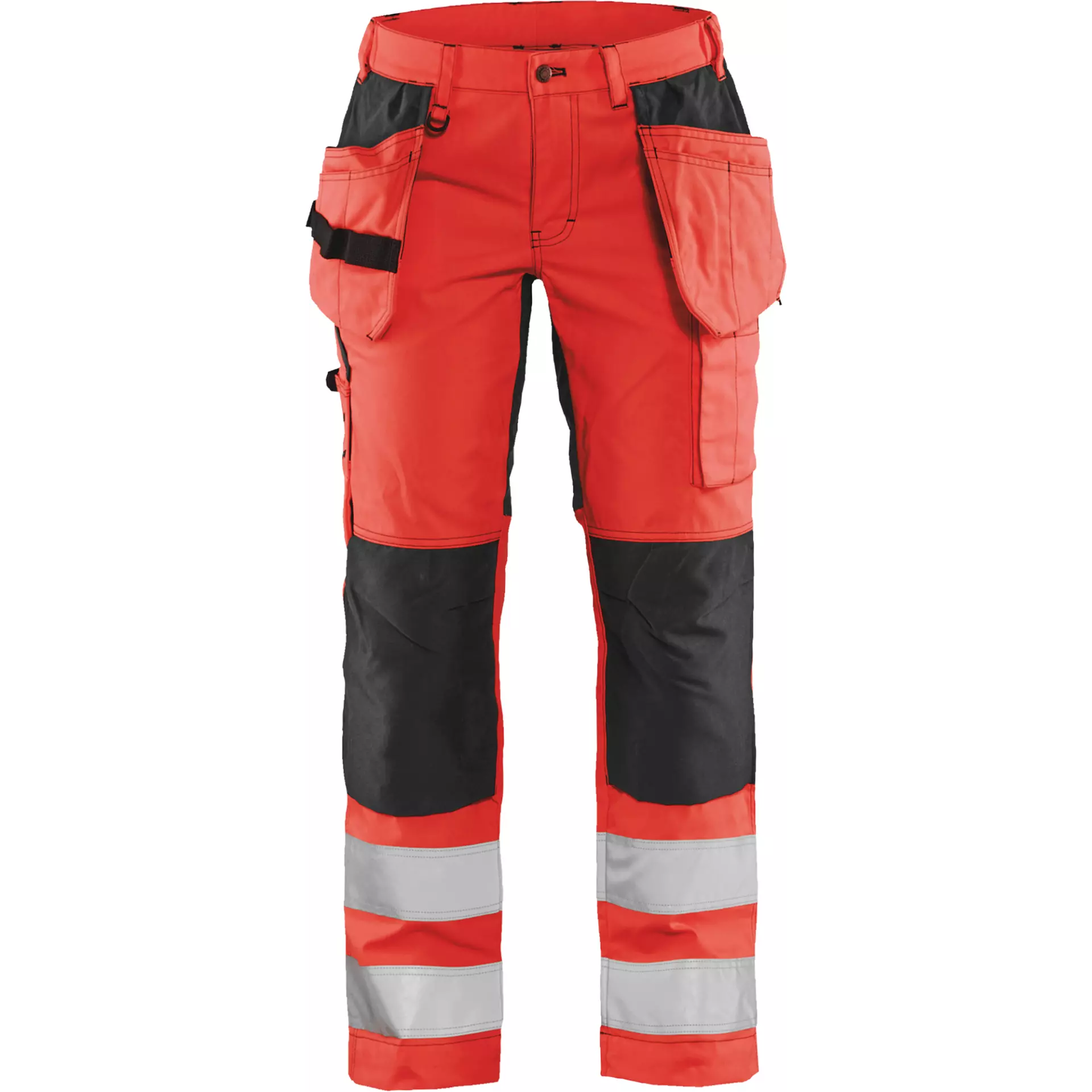 Blåkläder 716318115599, Women's High-Vis Holster Pants, Stretch, Hi-Vis Red/Black, image 1