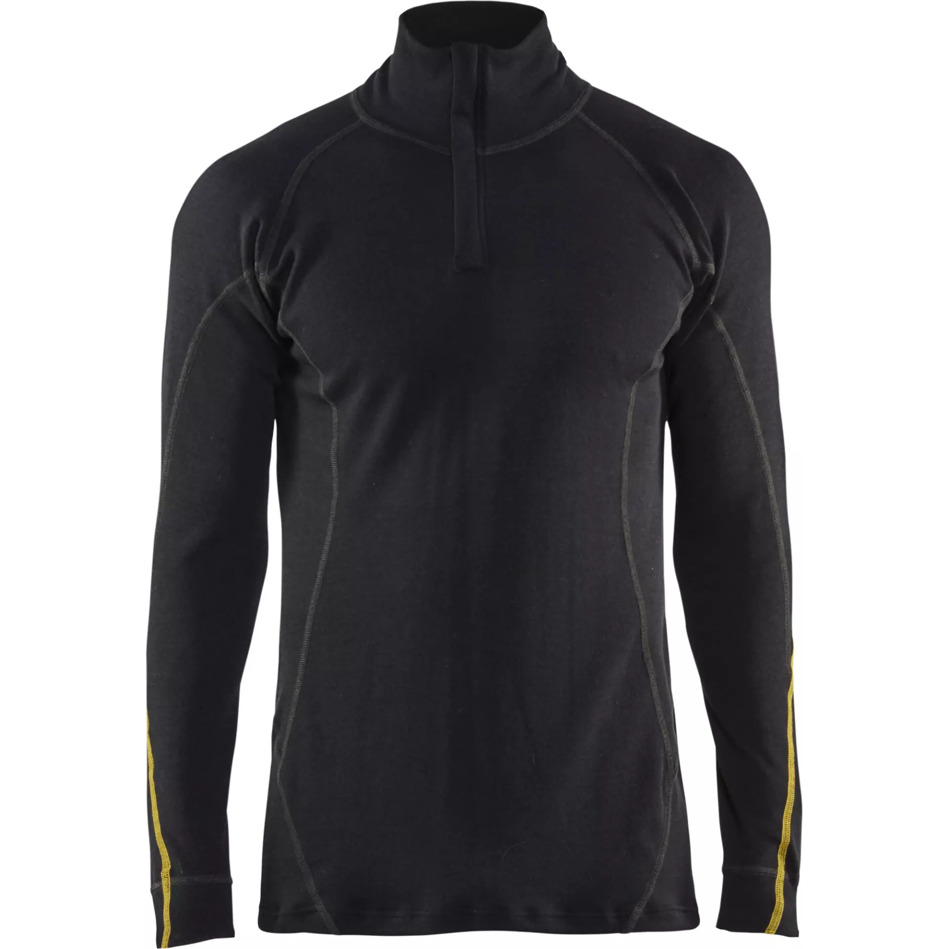 Blåkläder 479610759900, Flame Retardant Base Layer Shirt With Zipper, 68% Merino Wool, Black, image 1
