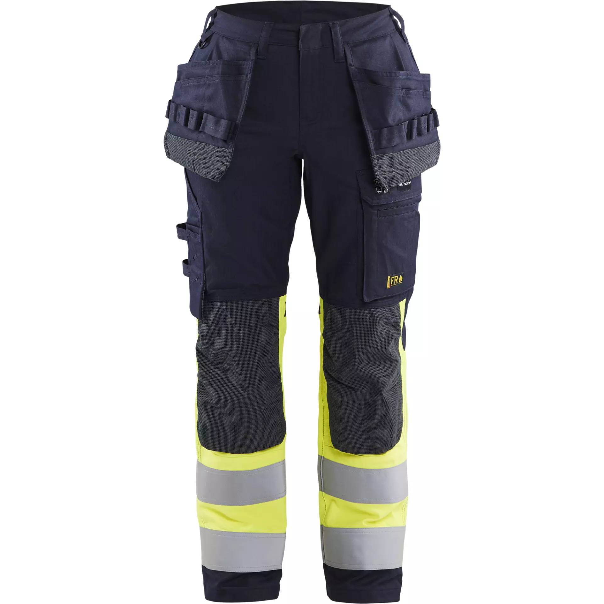 Blåkläder 718515128933, Women's Multinorm Work Trousers with Inherent Flame Protection, Stretch, Dark Blue/Yellow