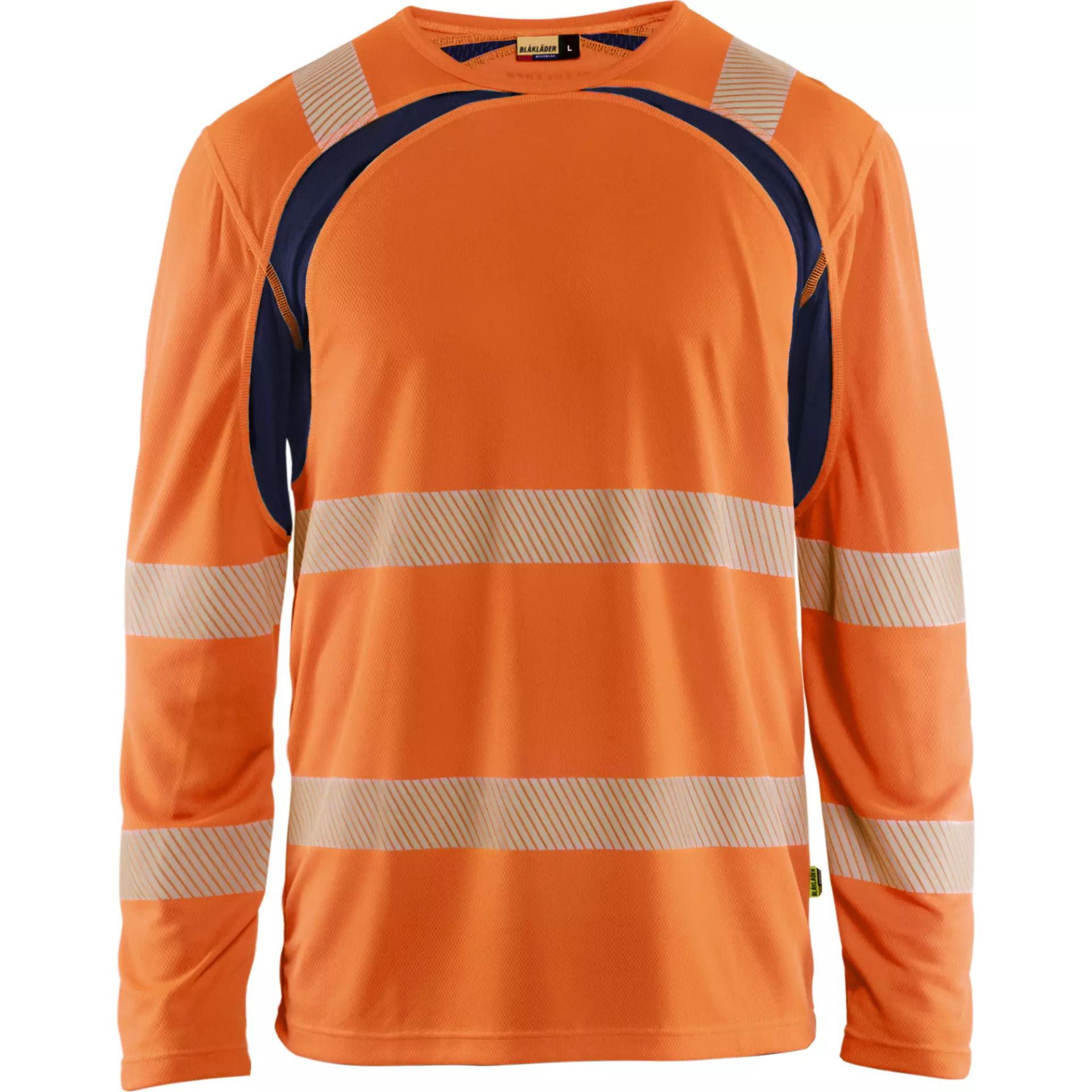 Blåkläder 359910135389, High Vis Long Sleeve T-Shirt, High Vis Orange/Navy