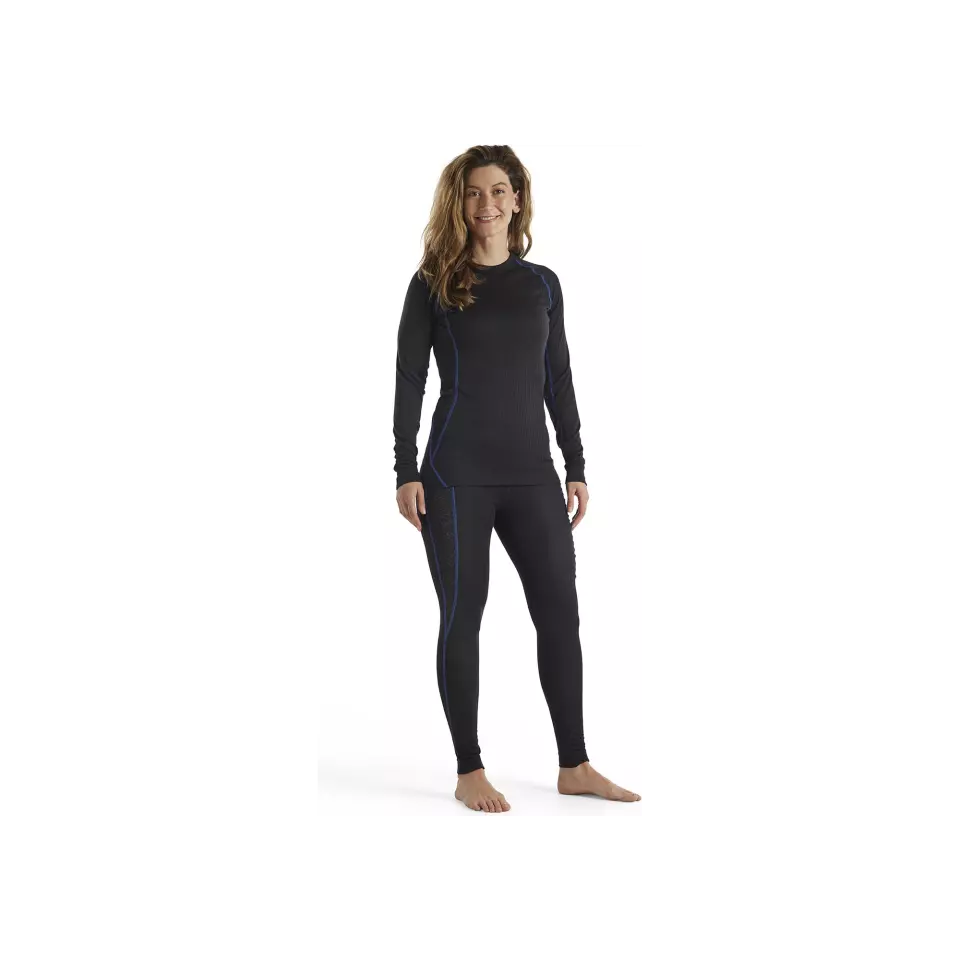 Blåkläder 720217079985, LIGHT Women's Base Layer Set, Black/Bright Blue, image 3, gallery thumbnail