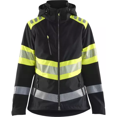 Blåkläder Naisten high-vis softshell-takki, musta/huomiokeltainen
