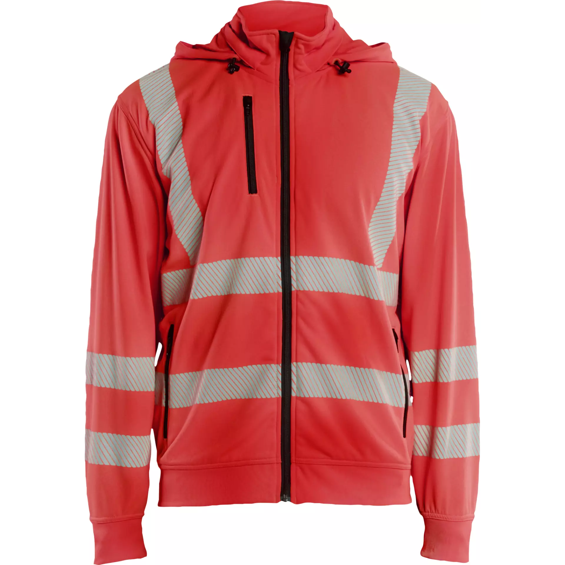 Blåkläder 357325385500, High-Vis Hoodie With Detachable Hood, Hi-Vis Red