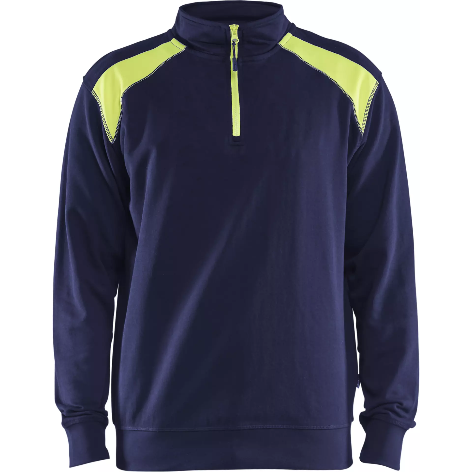 Blåkläder 335311588933, Half Zip Sweatshirt, Dark Blue/Yellow
