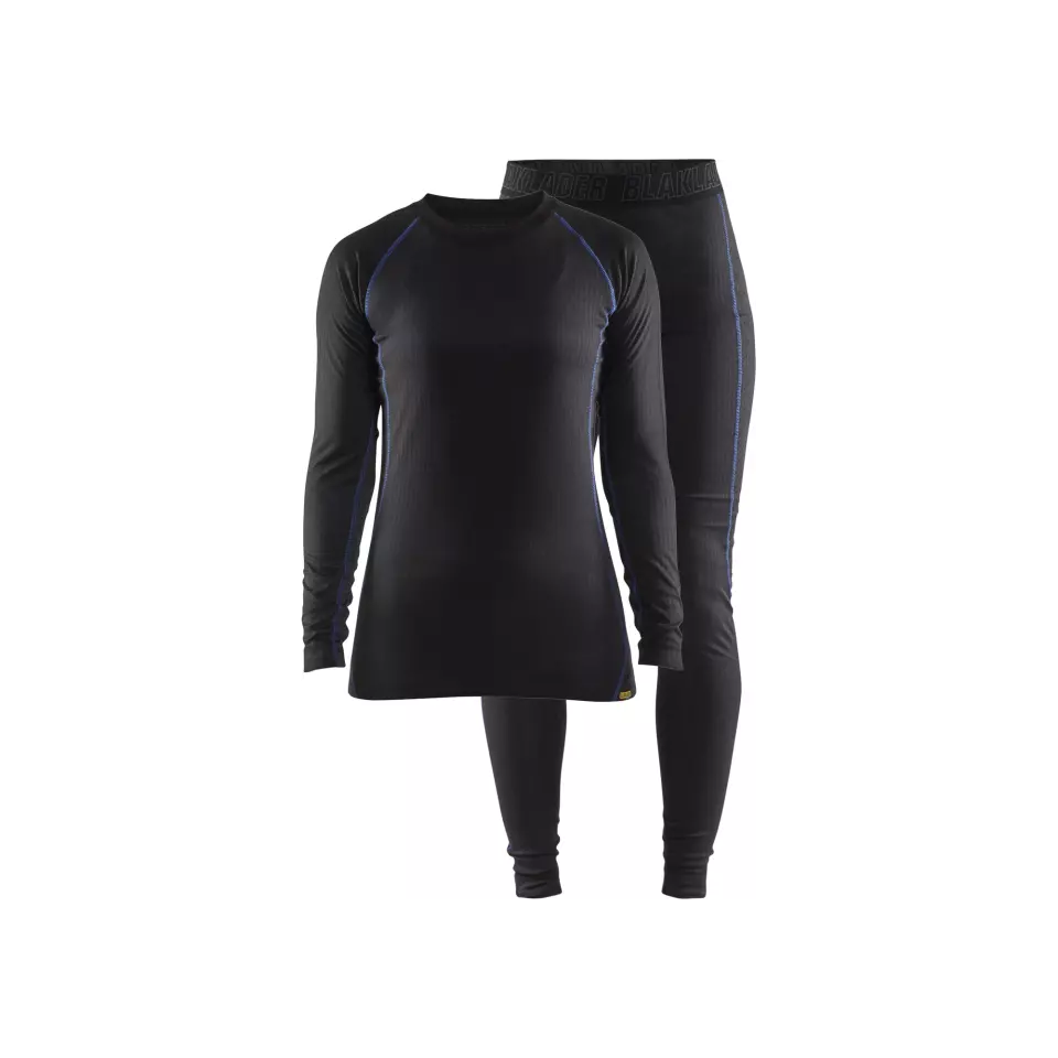 Blåkläder 720217079985, LIGHT Women's Base Layer Set, Black/Bright Blue, image 1, gallery thumbnail