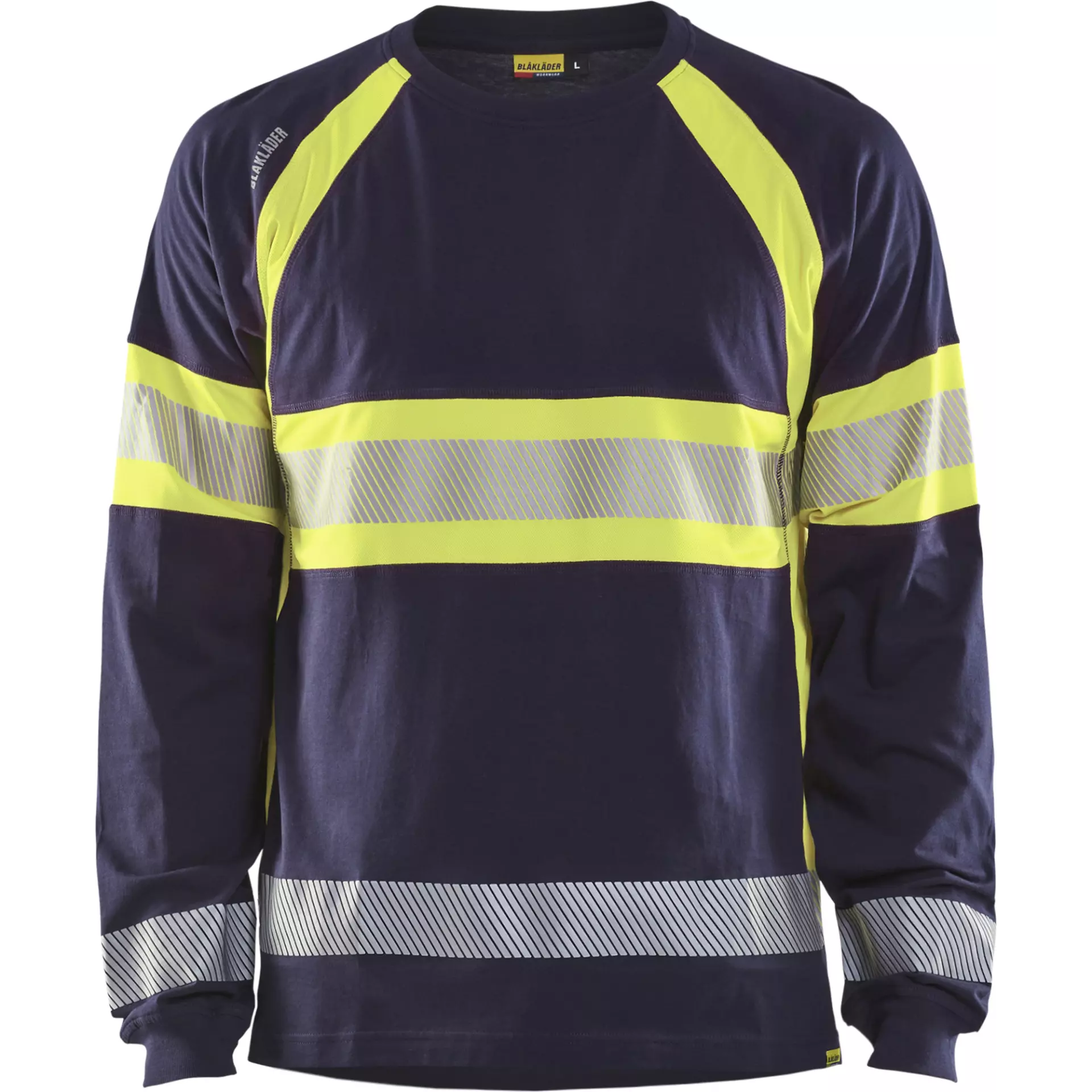 Blåkläder 351010308833, High-Vis Long Sleeve T-Shirt, Dark Blue/Hi-Vis Yellow
