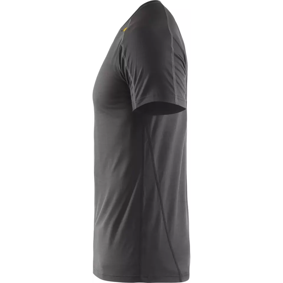 Blåkläder 479817349835, XLIGHT Short-Sleeved Base Layer Shirt, 100% Merino Wool, Dark Gray/Yellow, image 3, gallery thumbnail