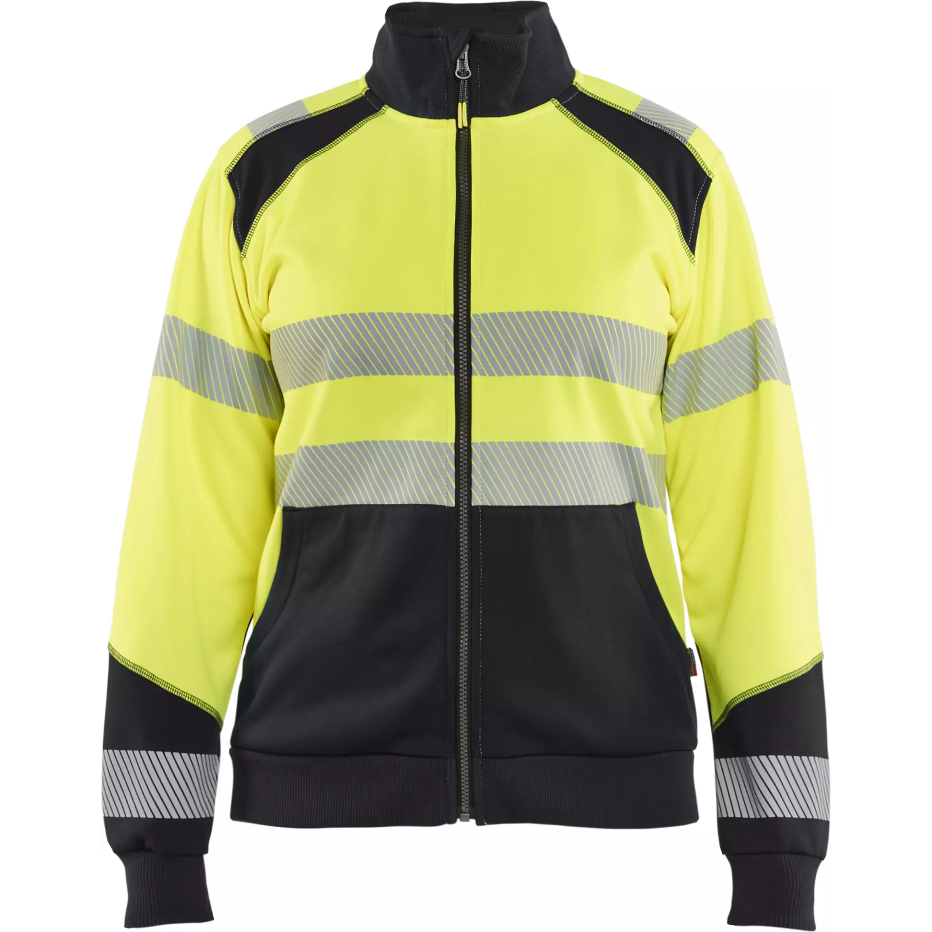 Blåkläder 350825283399, Women's Hi-Vis Zip Sweatshirt, Hi-Vis Yellow/Black