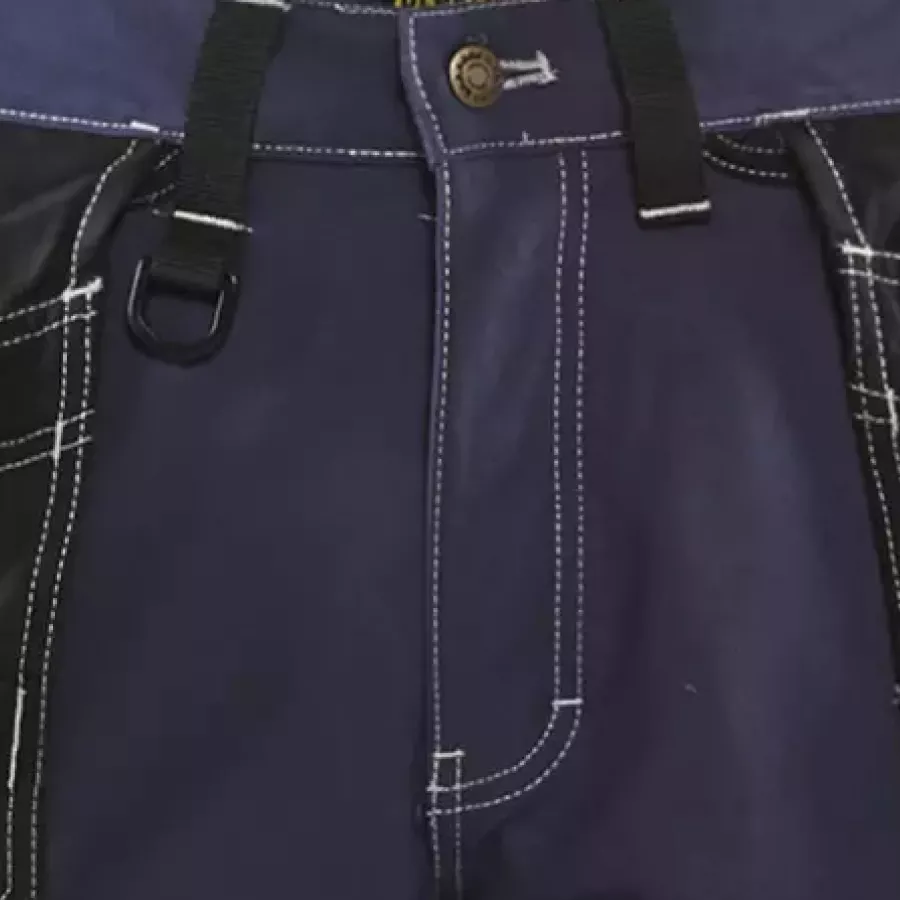 **Verstärkte Schrittnaht** sorgt für dauerhafte Robustheit in bewegungsintensiven Bereichen, damit Sie frei und sicher arbeiten können.