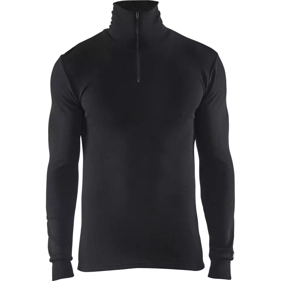 Blåkläder 489117059900, WARM Base Layer Shirt With Zip, 50% Merino Wool, Black, image 1, gallery thumbnail