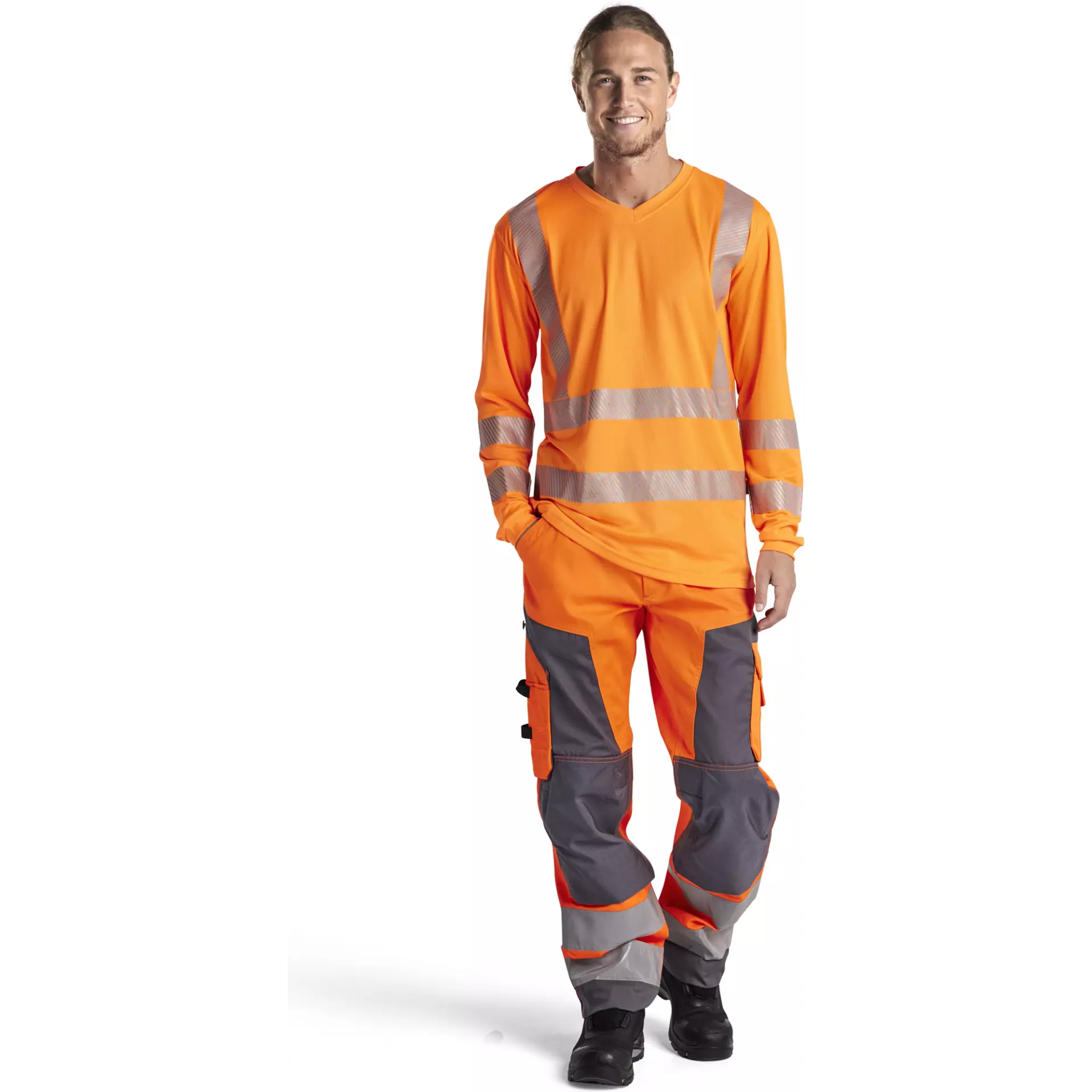 Blåkläder 338510135300, High-Vis Long-Sleeve T-Shirt With UV Protection, Hi-Vis Orange, image 6