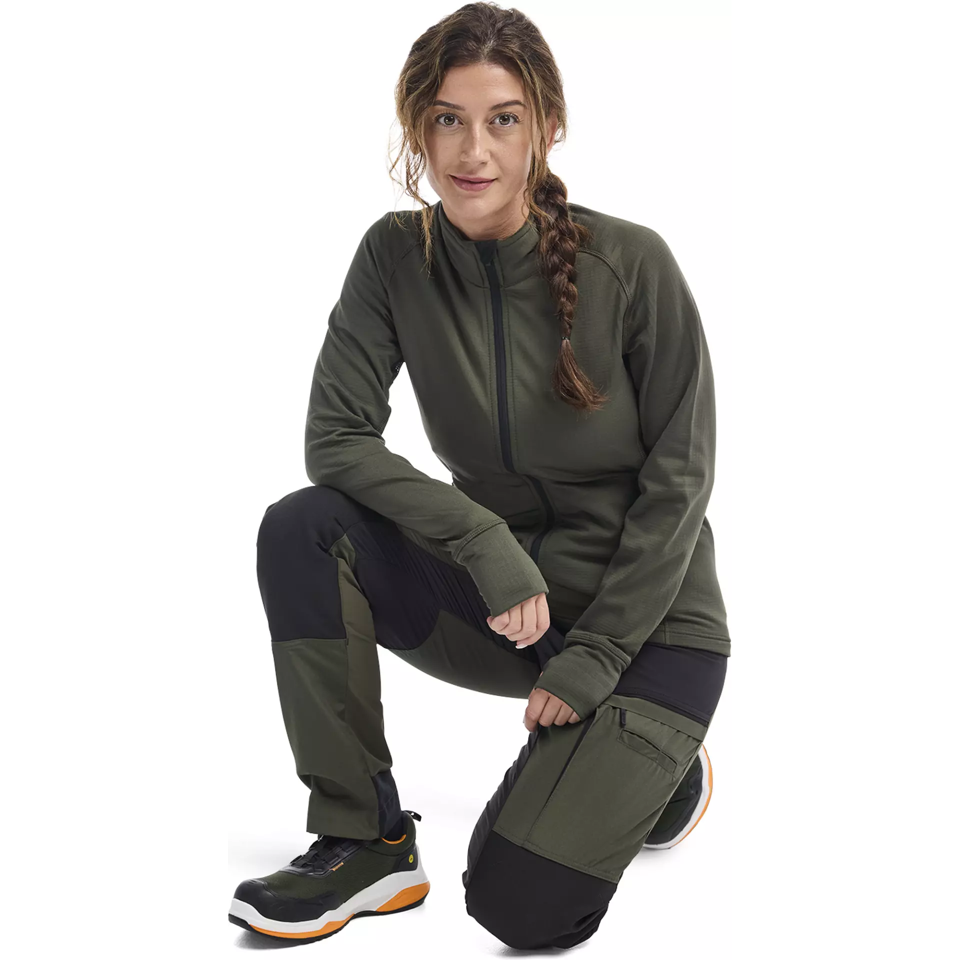 Blåkläder 716618454298, Women's Stretch Work Pants, Forest Green/Black, image 6