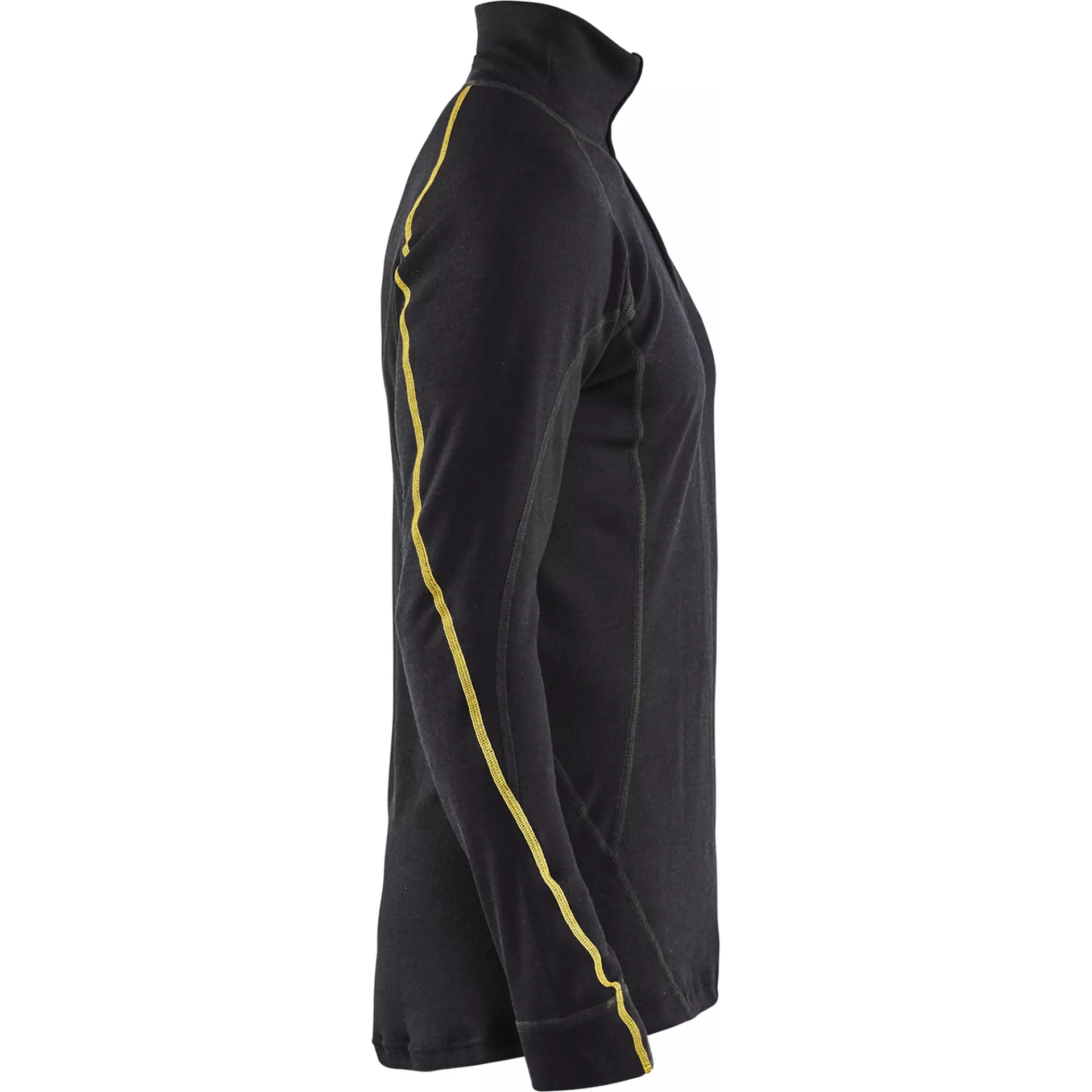 Blåkläder 479610759900, Flame Retardant Base Layer Shirt With Zipper, 68% Merino Wool, Black, image 2
