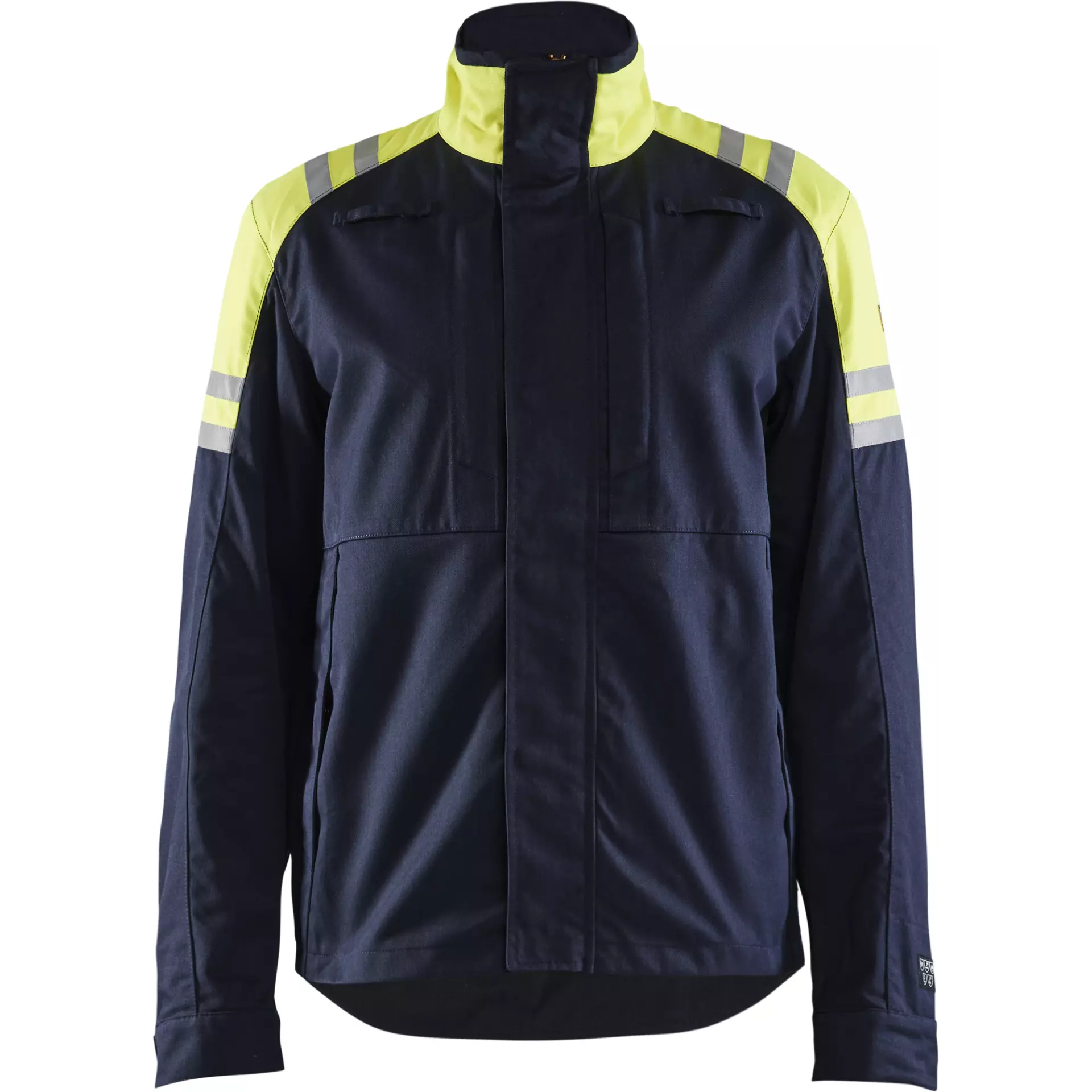 Blåkläder 450515198933, Steel Work Jacket With Inherent Flame Protection, Dark Blue/Yellow
