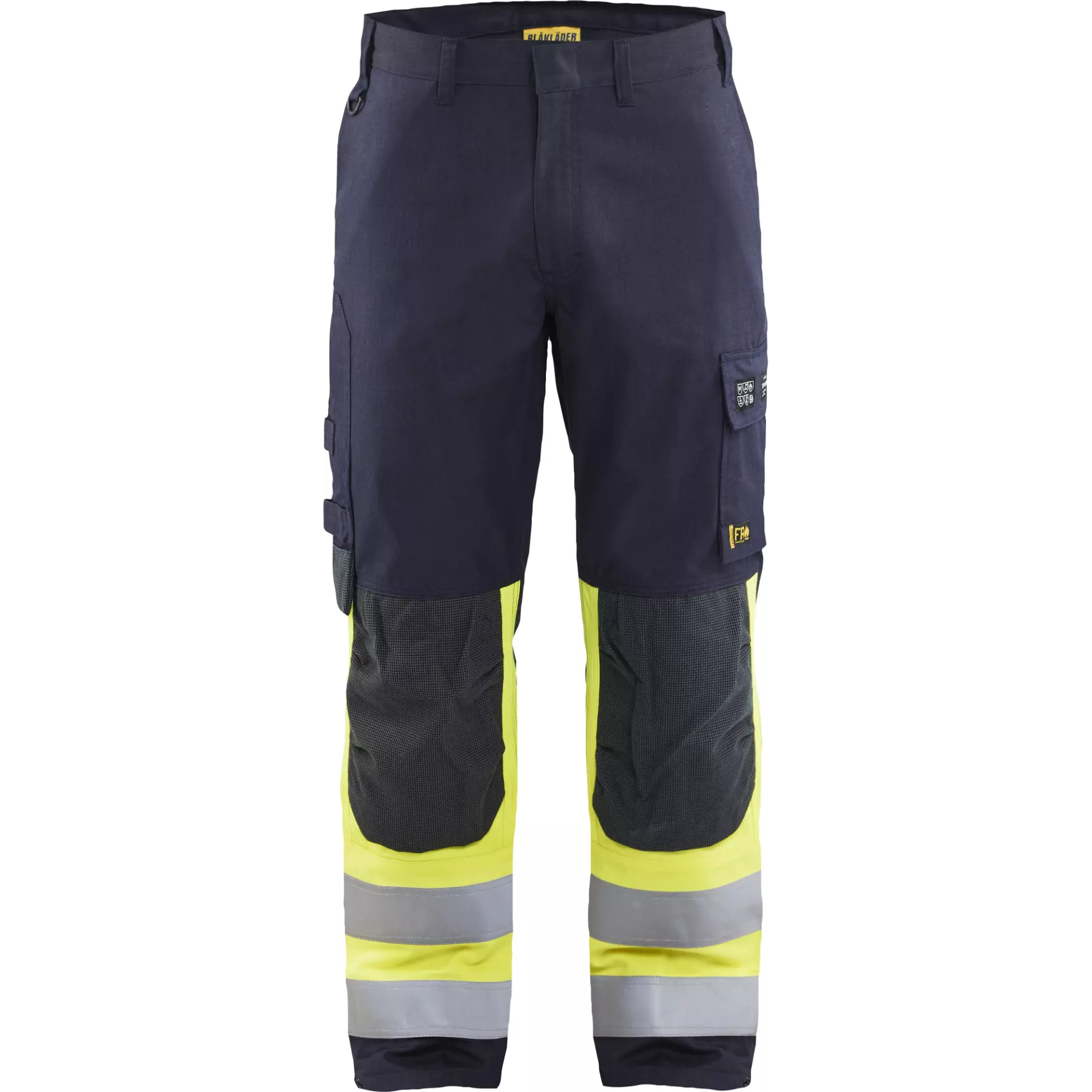 Blåkläder 149115128933, APC2 Multinorm Work Trousers With Inherent Flame Protection, Dark Blue/Yellow