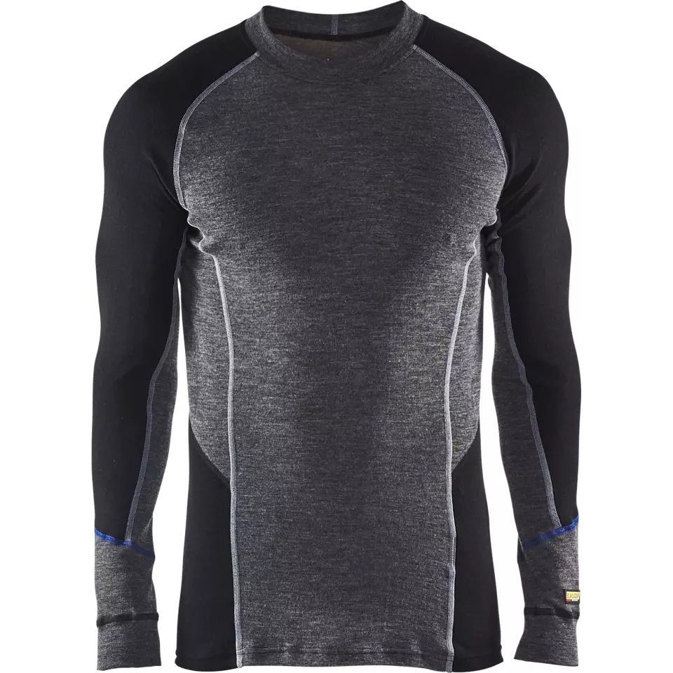 Blåkläder 489717329699, WARM Base Layer Shirt, 100% Merino Wool, Gray/Black, image 1, gallery thumbnail