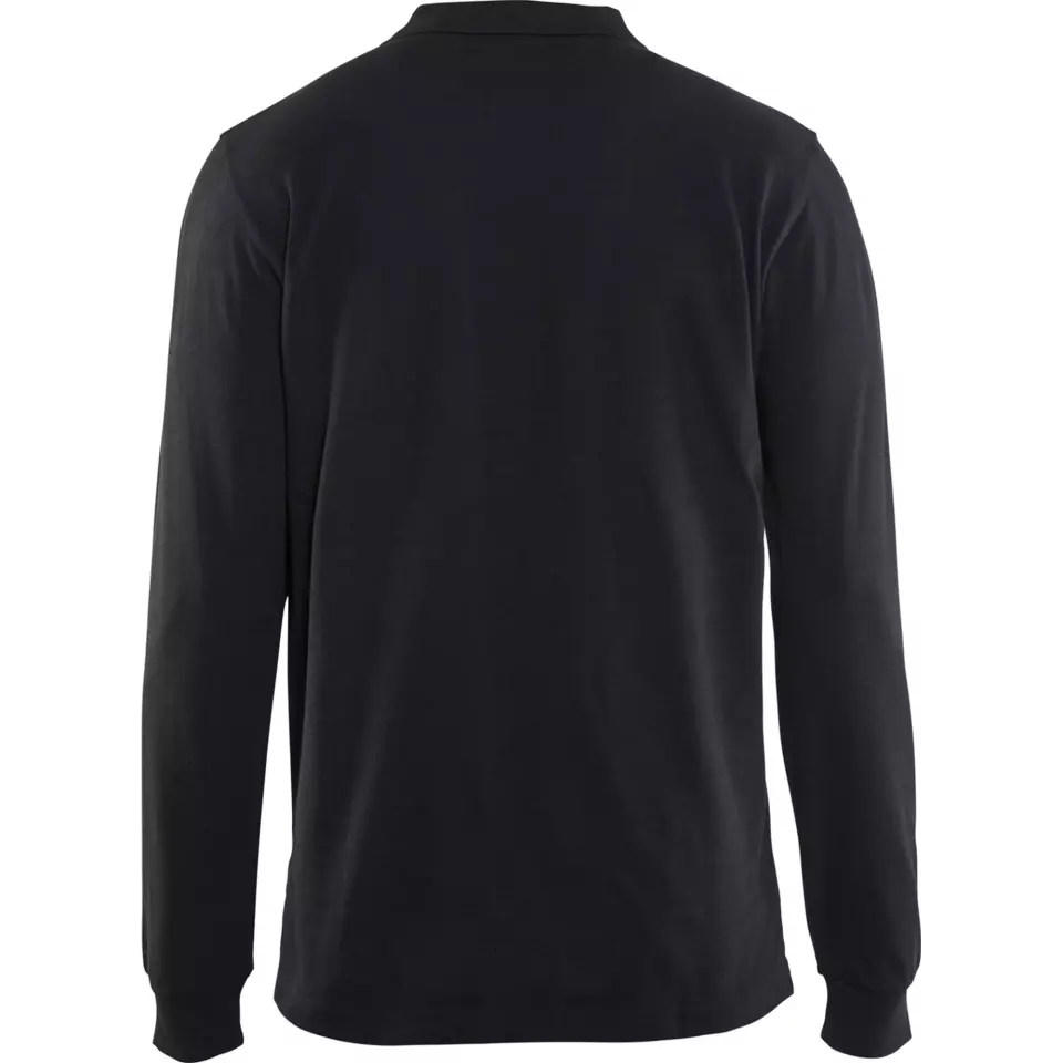 Blåkläder 338810509900, Long Sleeve Pique Polo Shirt, Black, image 4, gallery thumbnail