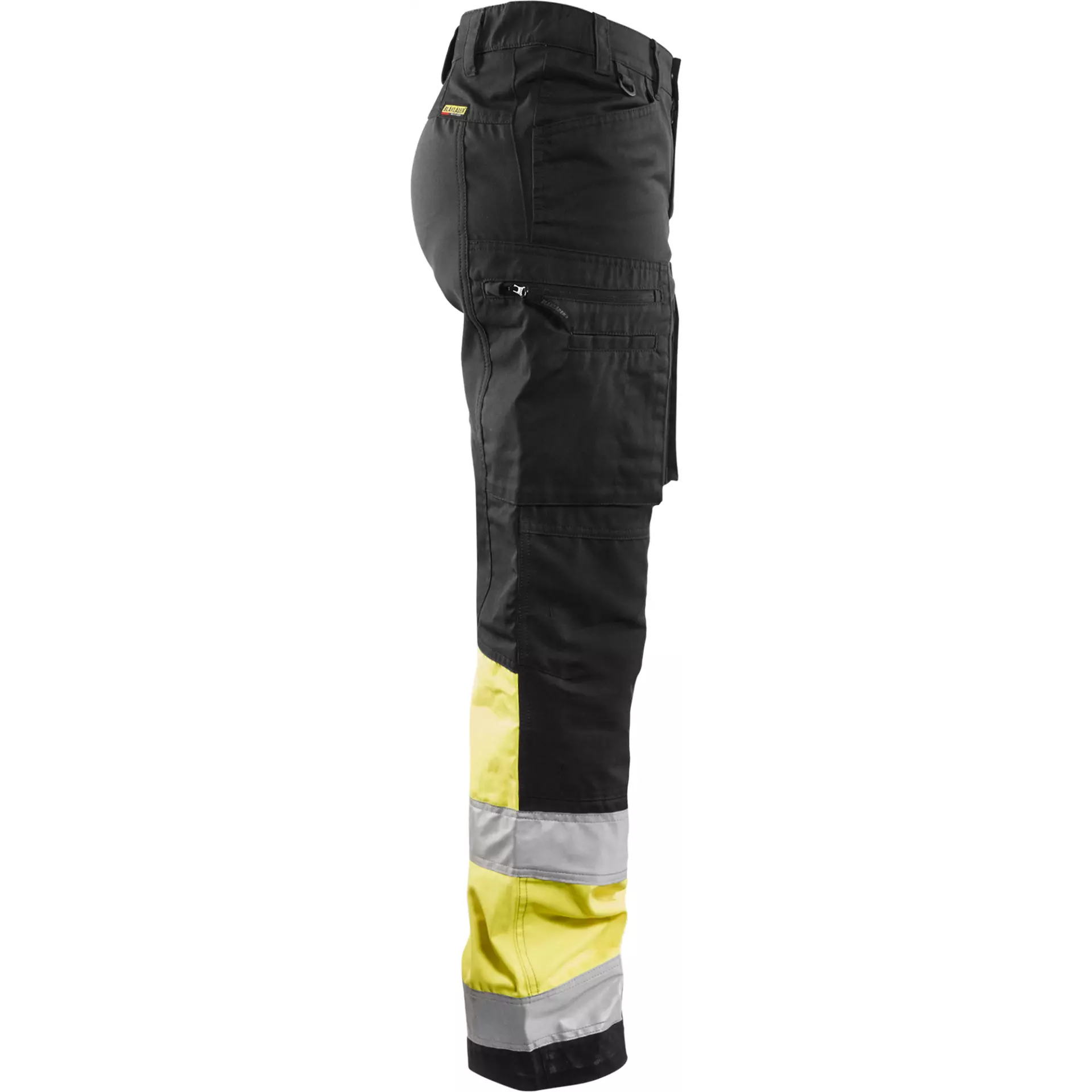 Blåkläder 716118119933, Women's High-Vis Stretch Pants, Black/High-Vis Yellow, image 2