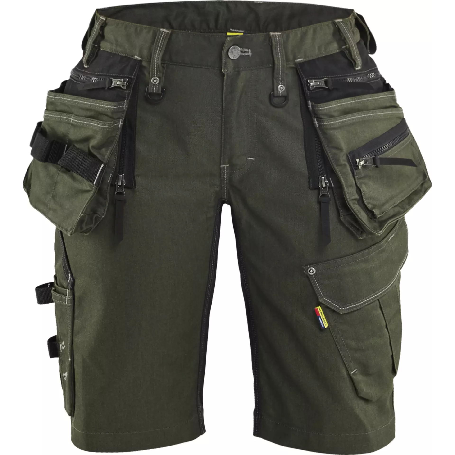 Blåkläder 799211414298, X1900 Naisten Stretch-riipputaskushortsit, metsänvihreä/musta