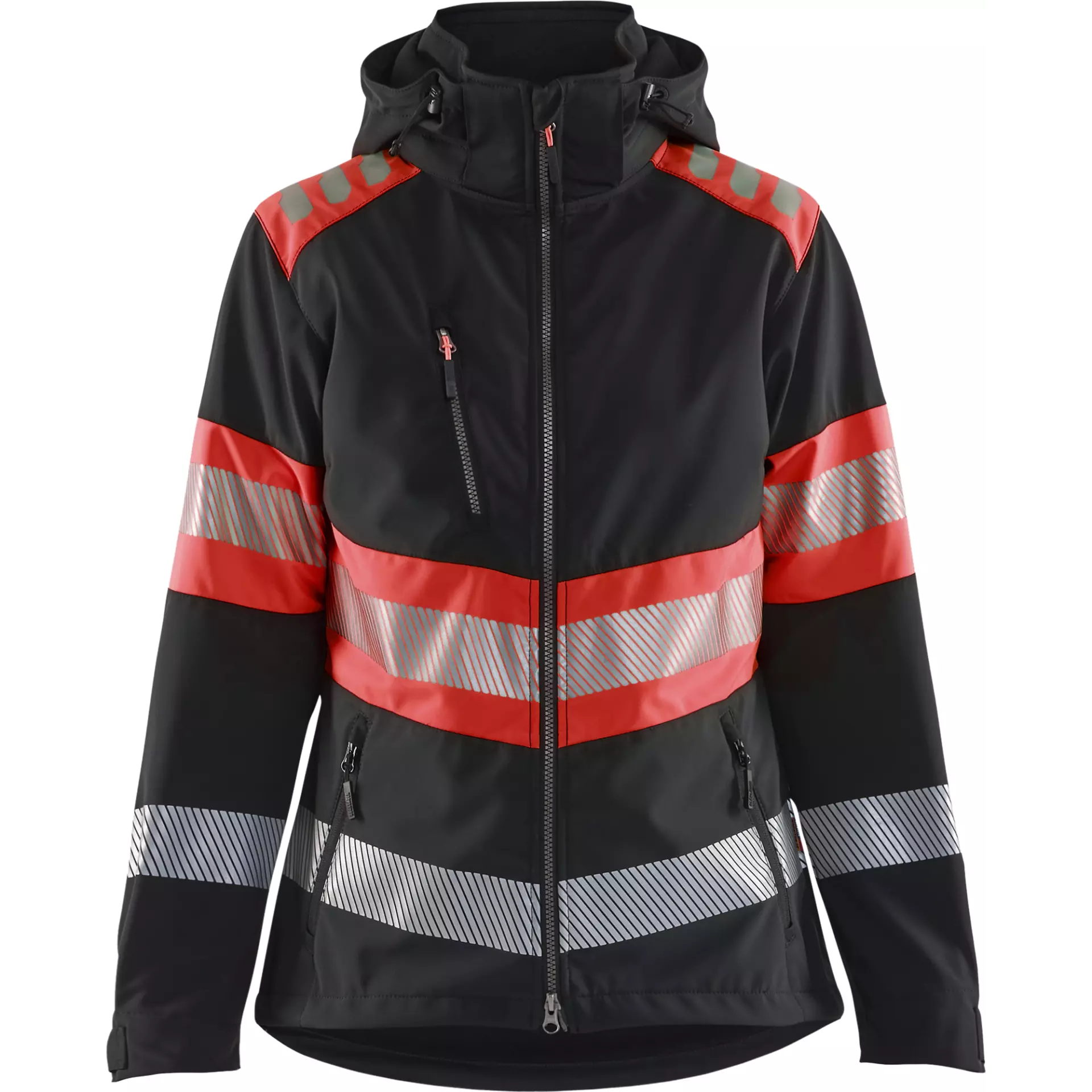 Blåkläder 440425139955, Damen High-Vis Softshelljacke, Schwarz/Warnrot