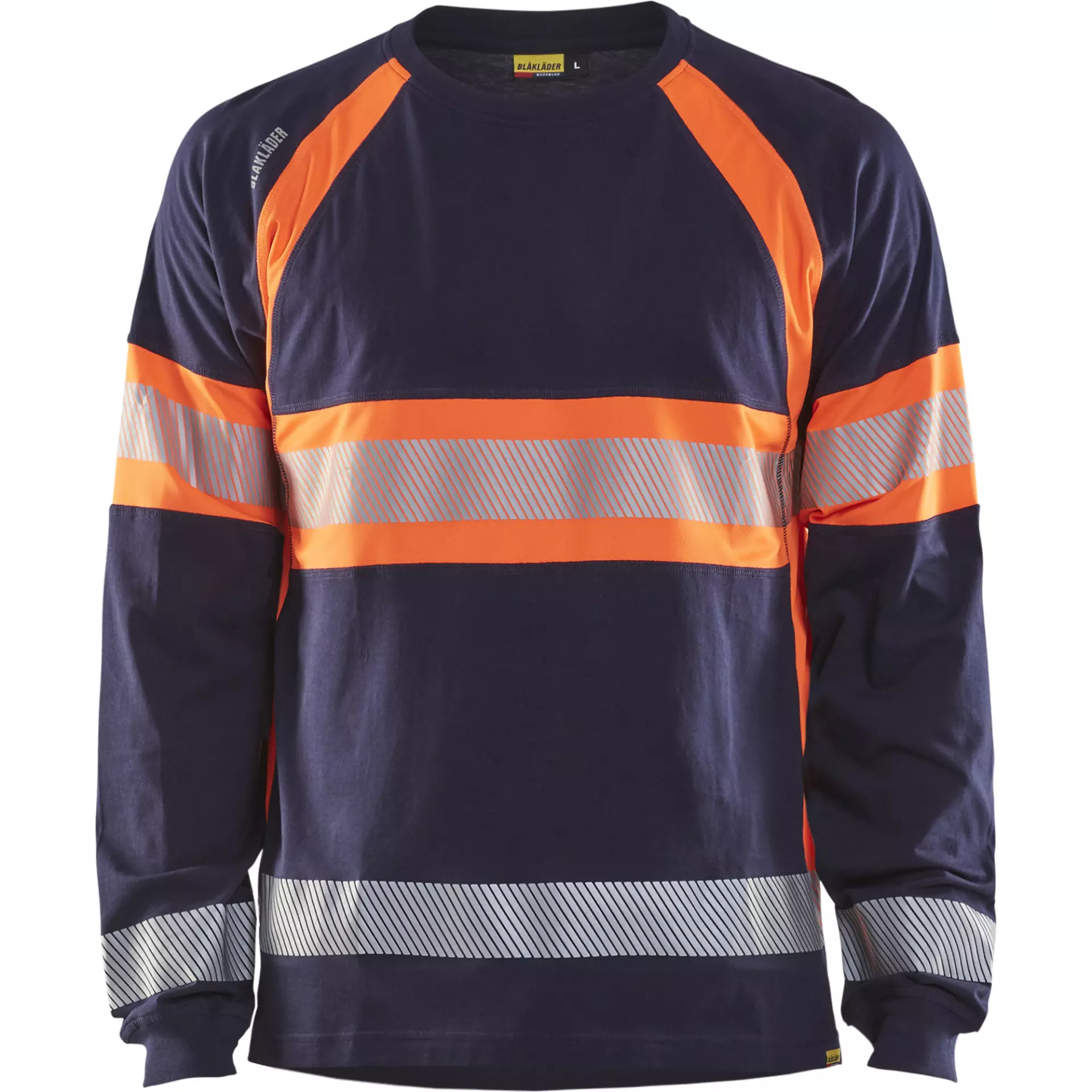 Blåkläder 351010308853, High-Vis Long Sleeve T-Shirt, Dark Blue/High-Vis Orange