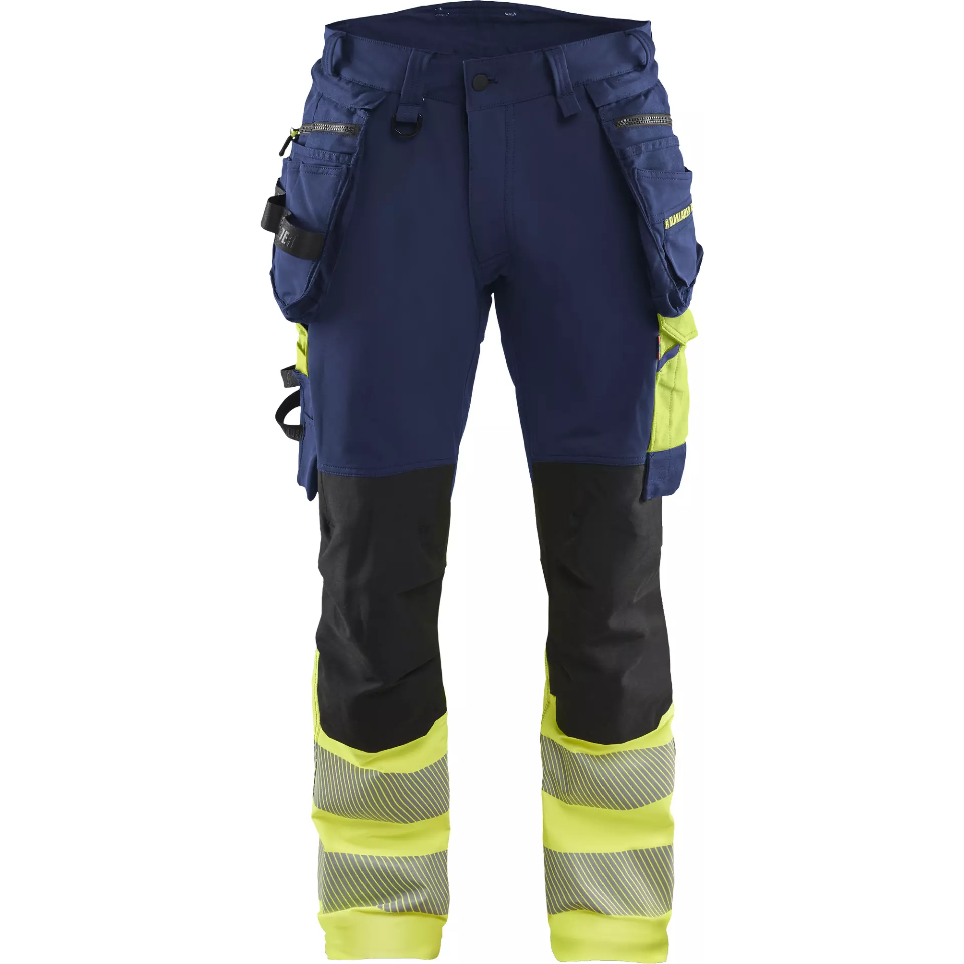 Blåkläder 112516488933, High-Vis Holster Pocket Trousers, 4-Way Stretch, Navy/High-Vis Yellow