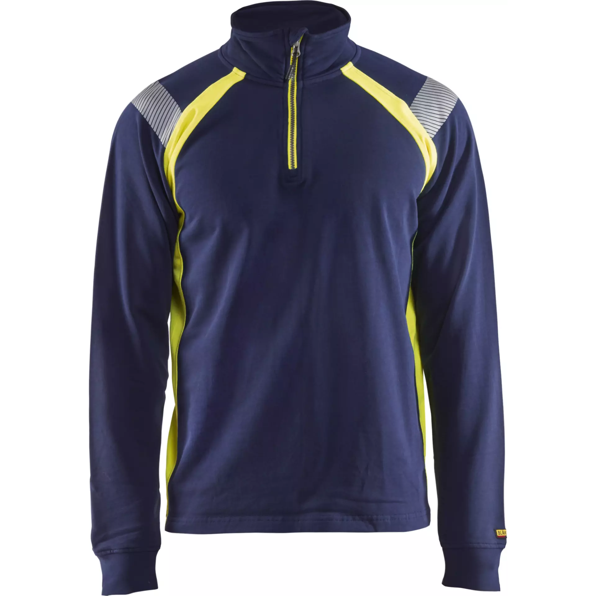 Blåkläder 343211588933, Half Zip Sweatshirt, Dark Blue/Yellow